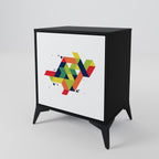 FUTURE SIGN 1-Door Sideboard in Black Finish