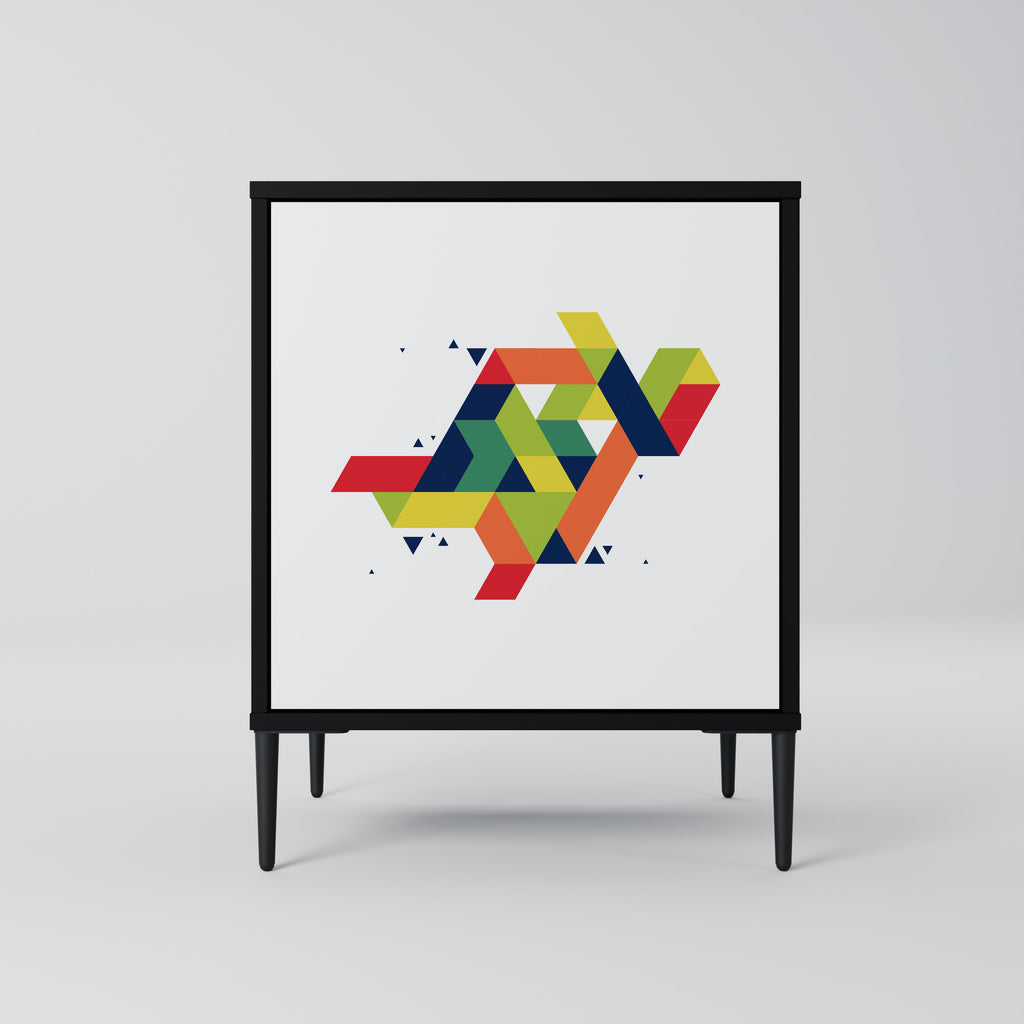 FUTURE SIGN 1-Door Sideboard in Black Finish