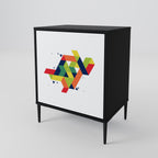 FUTURE SIGN 1-Door Sideboard in Black Finish
