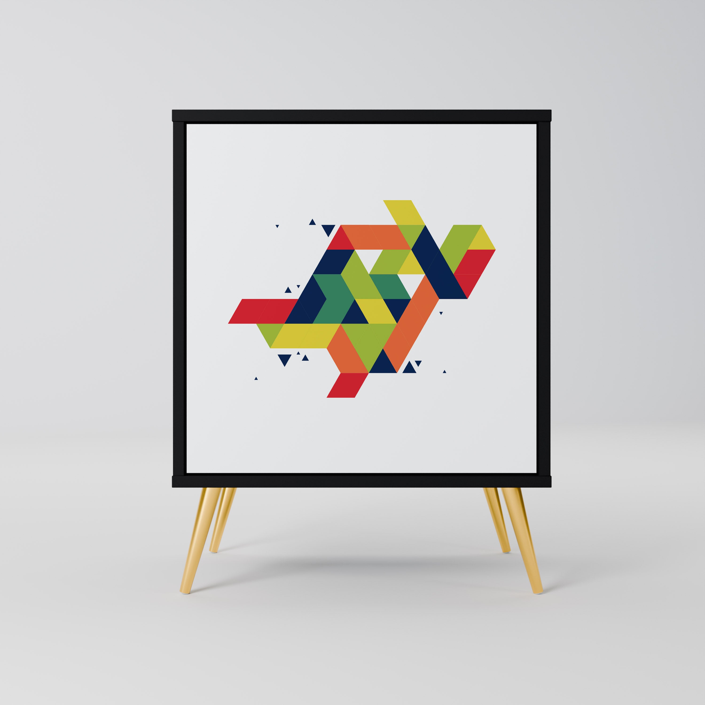 FUTURE SIGN 1-Door Sideboard in Black Finish