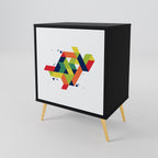 FUTURE SIGN 1-Door Sideboard in Black Finish