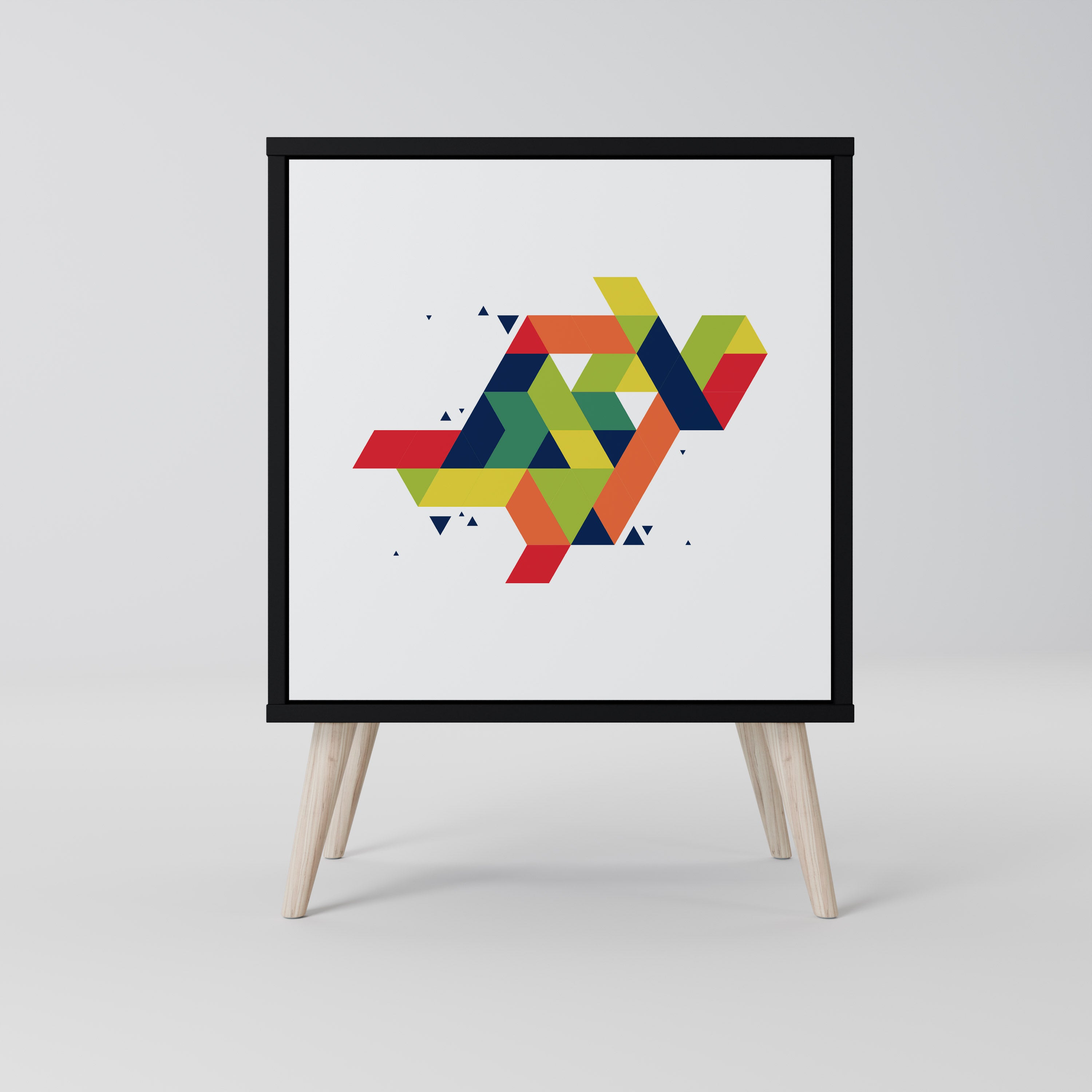 FUTURE SIGN 1-Door Sideboard in Black Finish