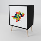 FUTURE SIGN 1-Door Sideboard in Black Finish