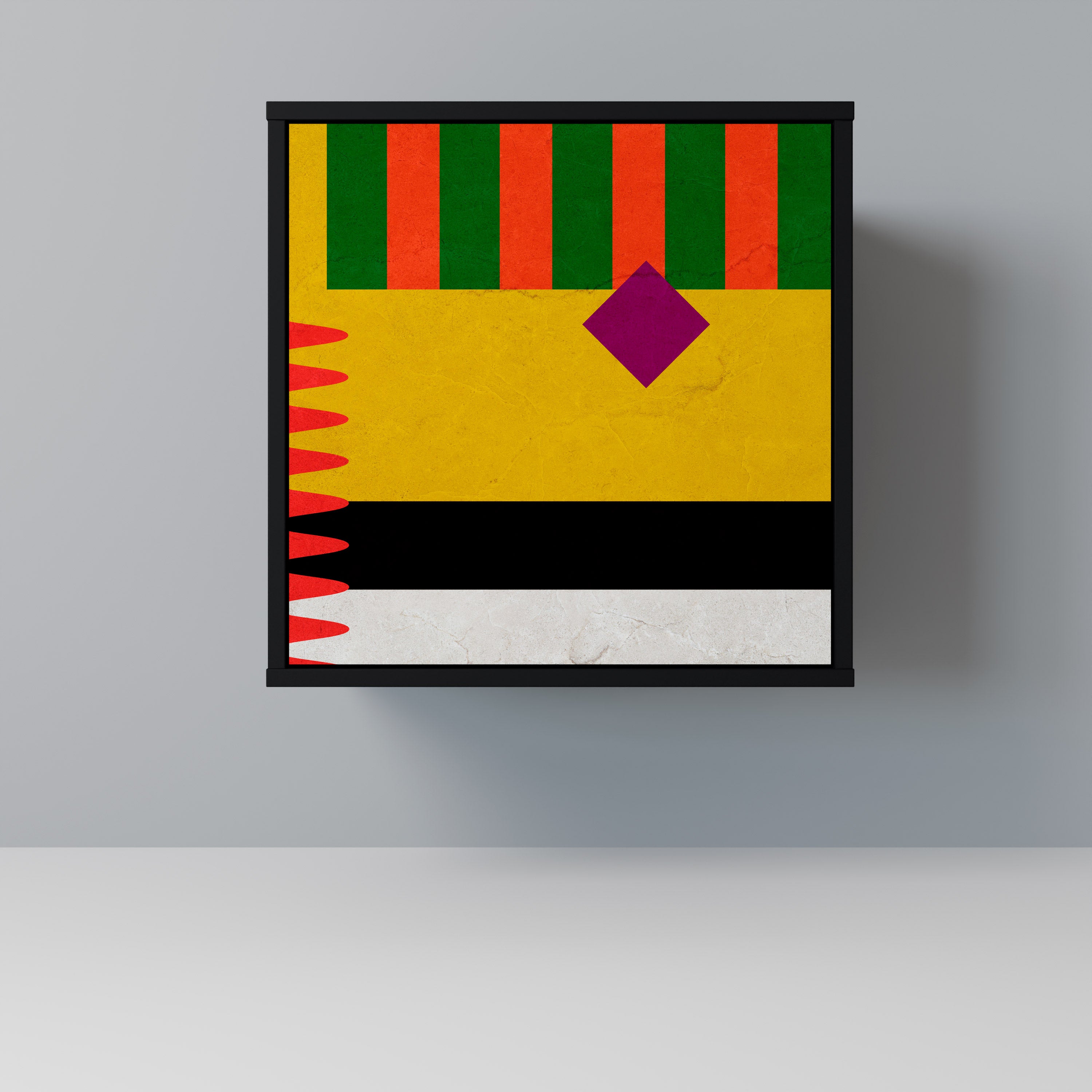 VIVID ART 1-Door Sideboard in Black Finish