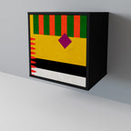 VIVID ART 1-Door Sideboard in Black Finish