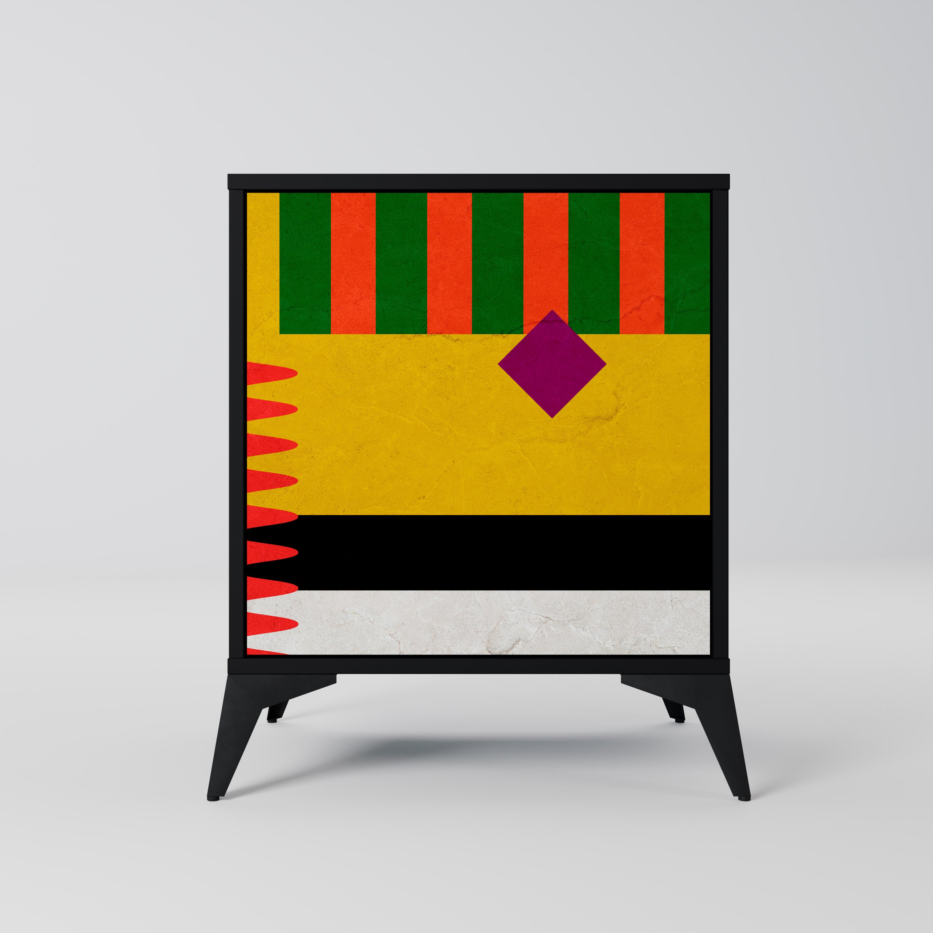 VIVID ART 1-Door Sideboard in Black Finish