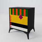 VIVID ART 1-Door Sideboard in Black Finish
