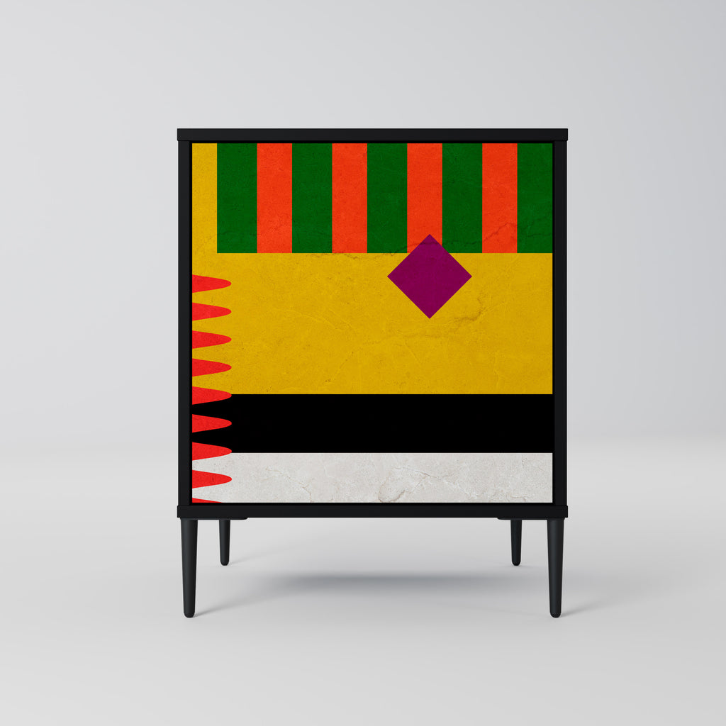 VIVID ART 1-Door Sideboard in Black Finish