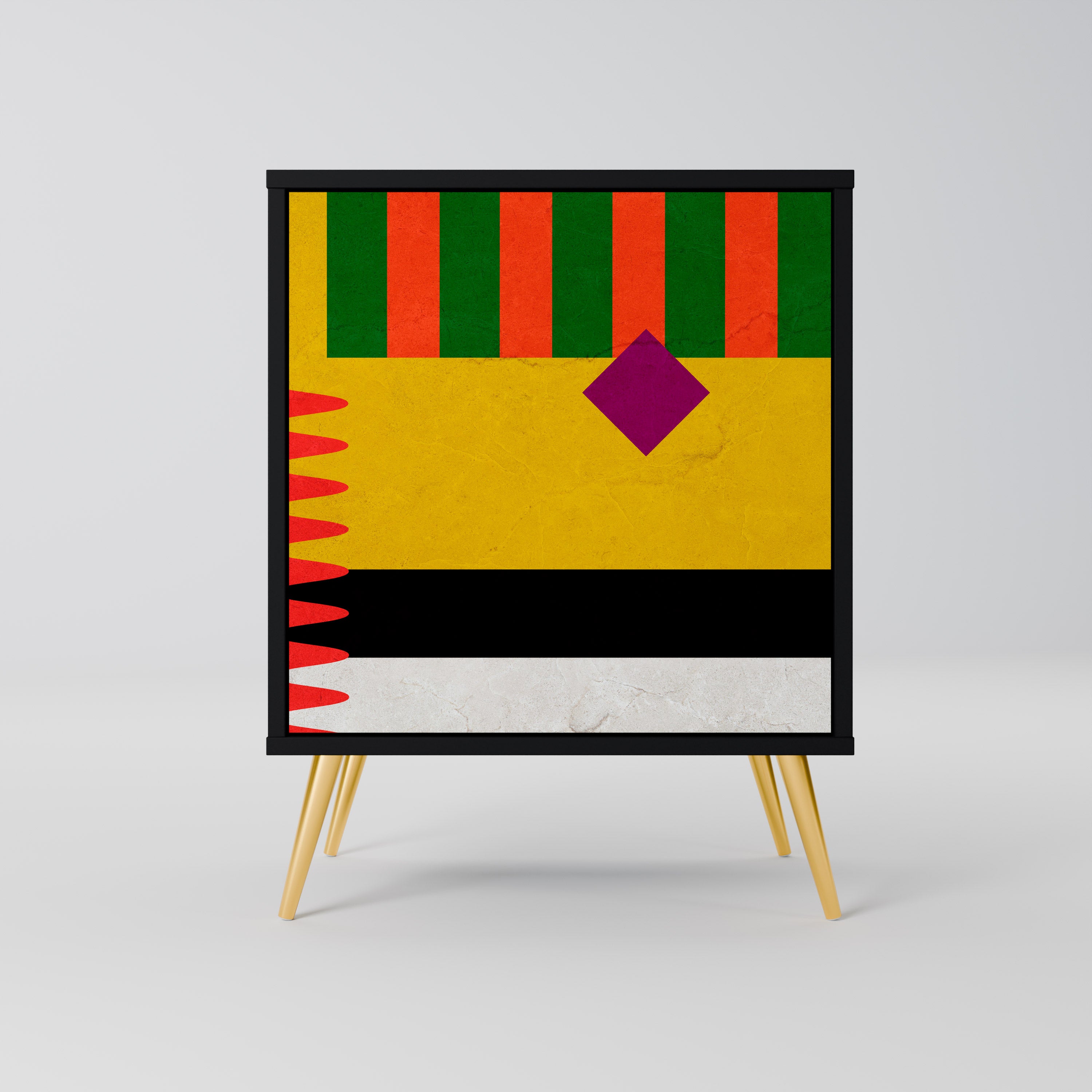 VIVID ART 1-Door Sideboard in Black Finish