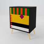 VIVID ART 1-Door Sideboard in Black Finish