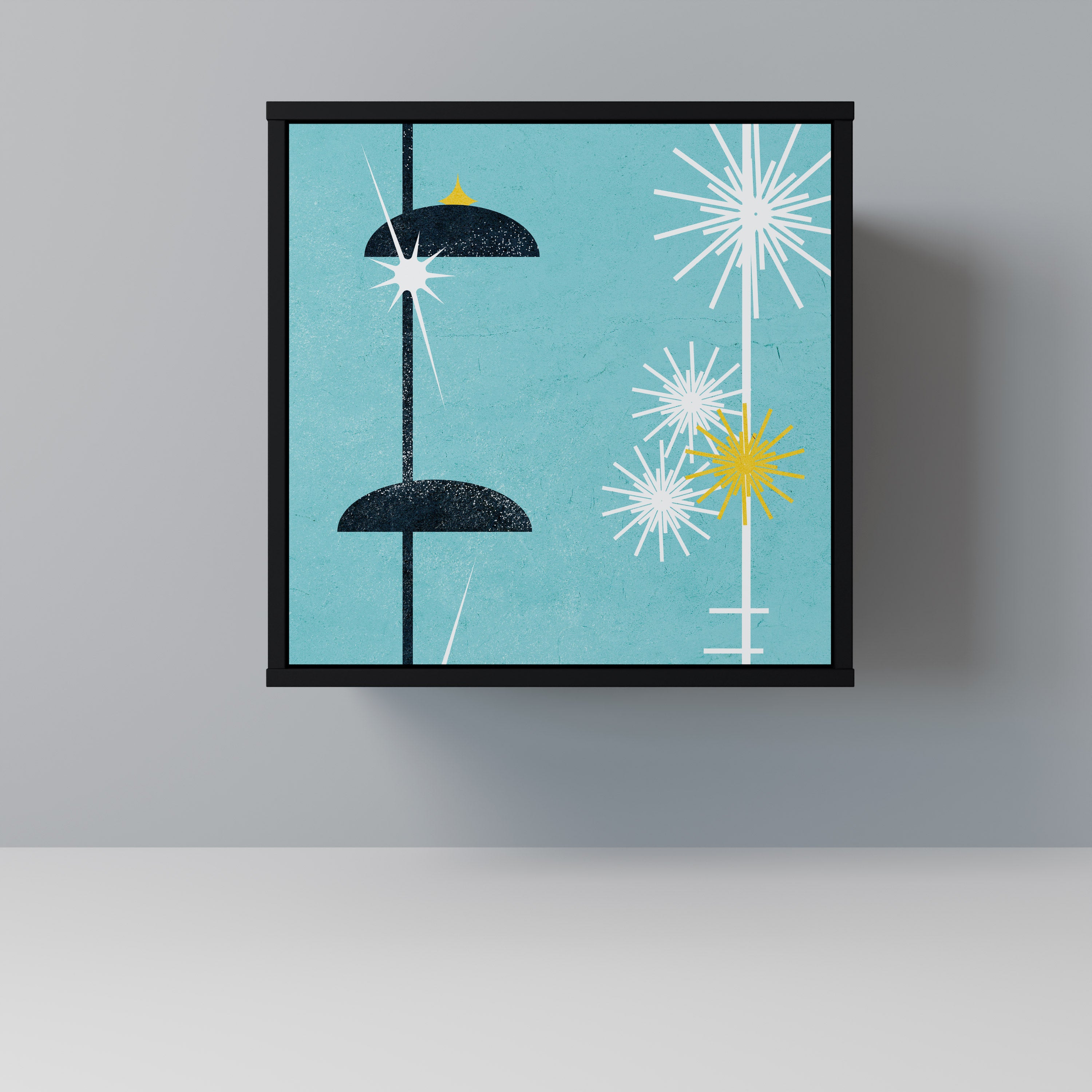 PATHS TO HAPPINESS 1-Door Sideboard in Black Finish