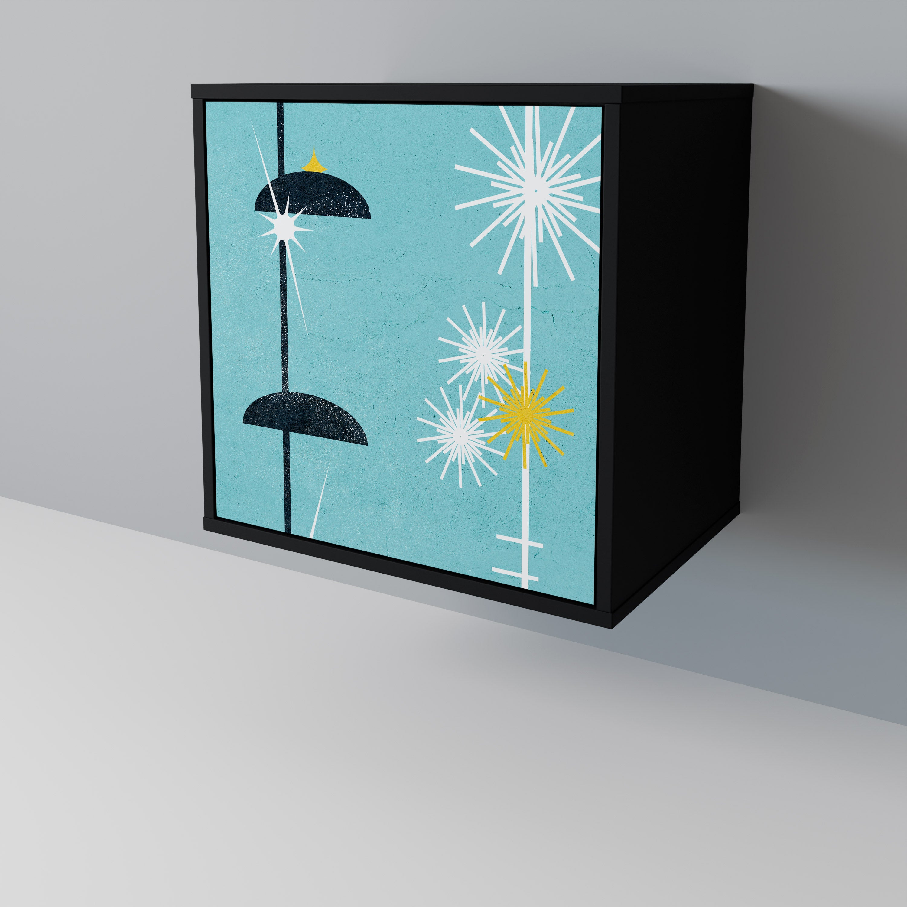 PATHS TO HAPPINESS 1-Door Sideboard in Black Finish