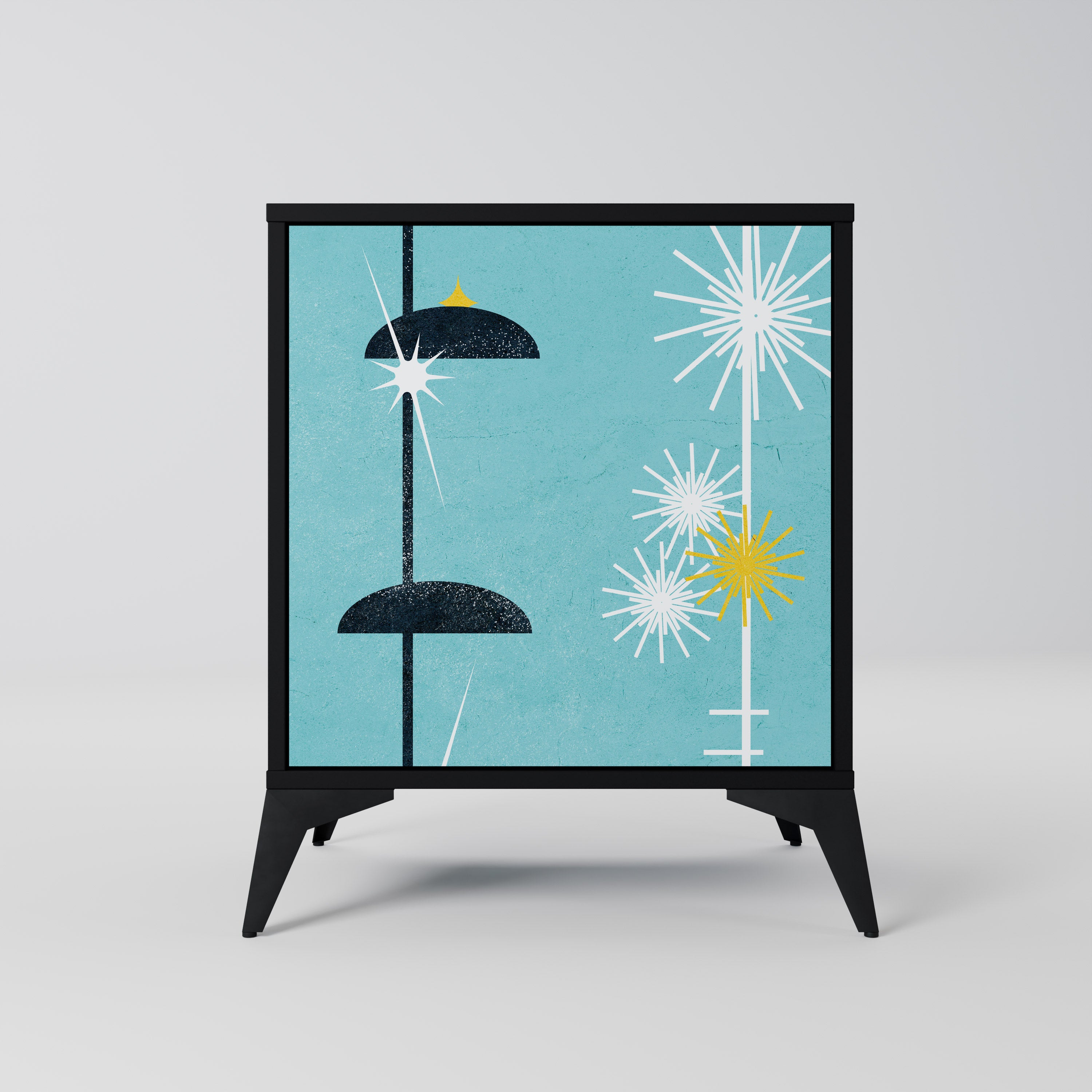 PATHS TO HAPPINESS 1-Door Sideboard in Black Finish