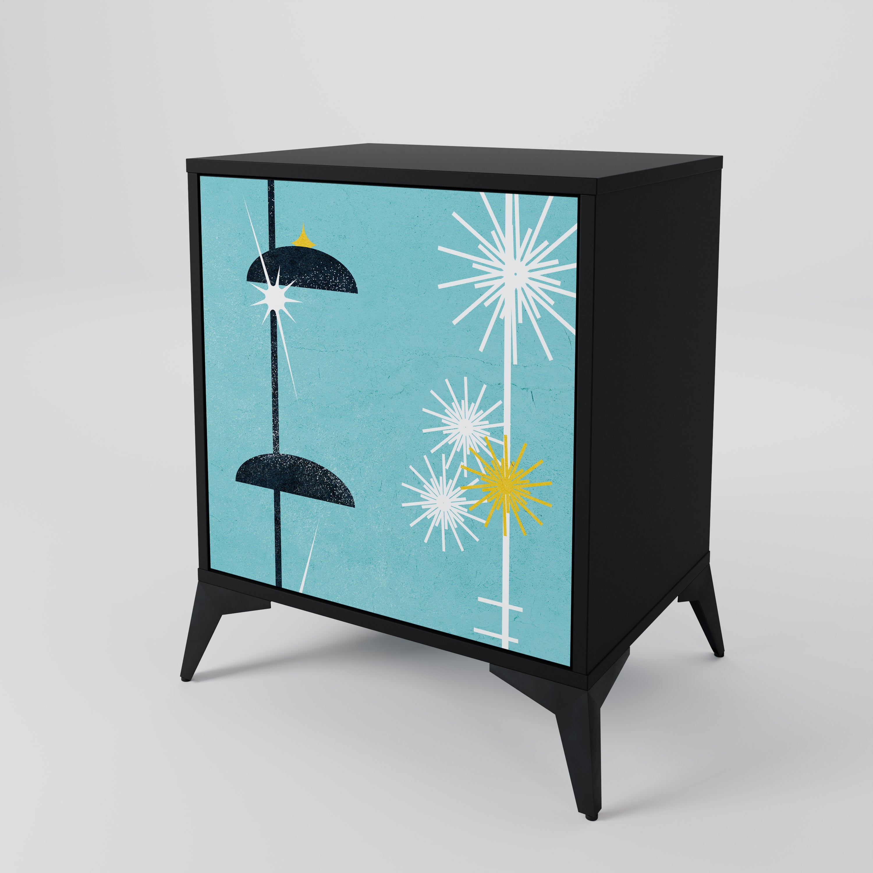PATHS TO HAPPINESS 1-Door Sideboard in Black Finish