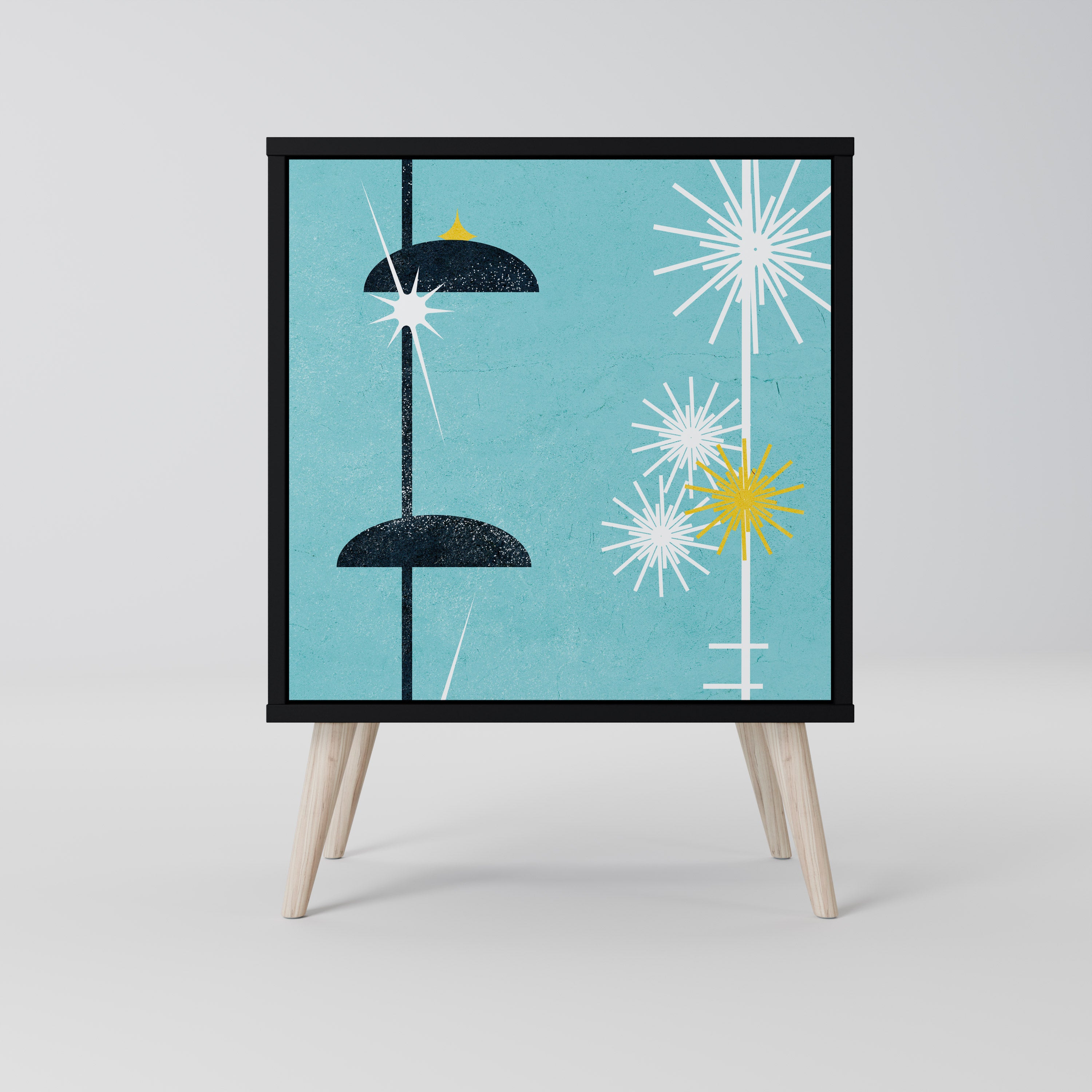 PATHS TO HAPPINESS 1-Door Sideboard in Black Finish