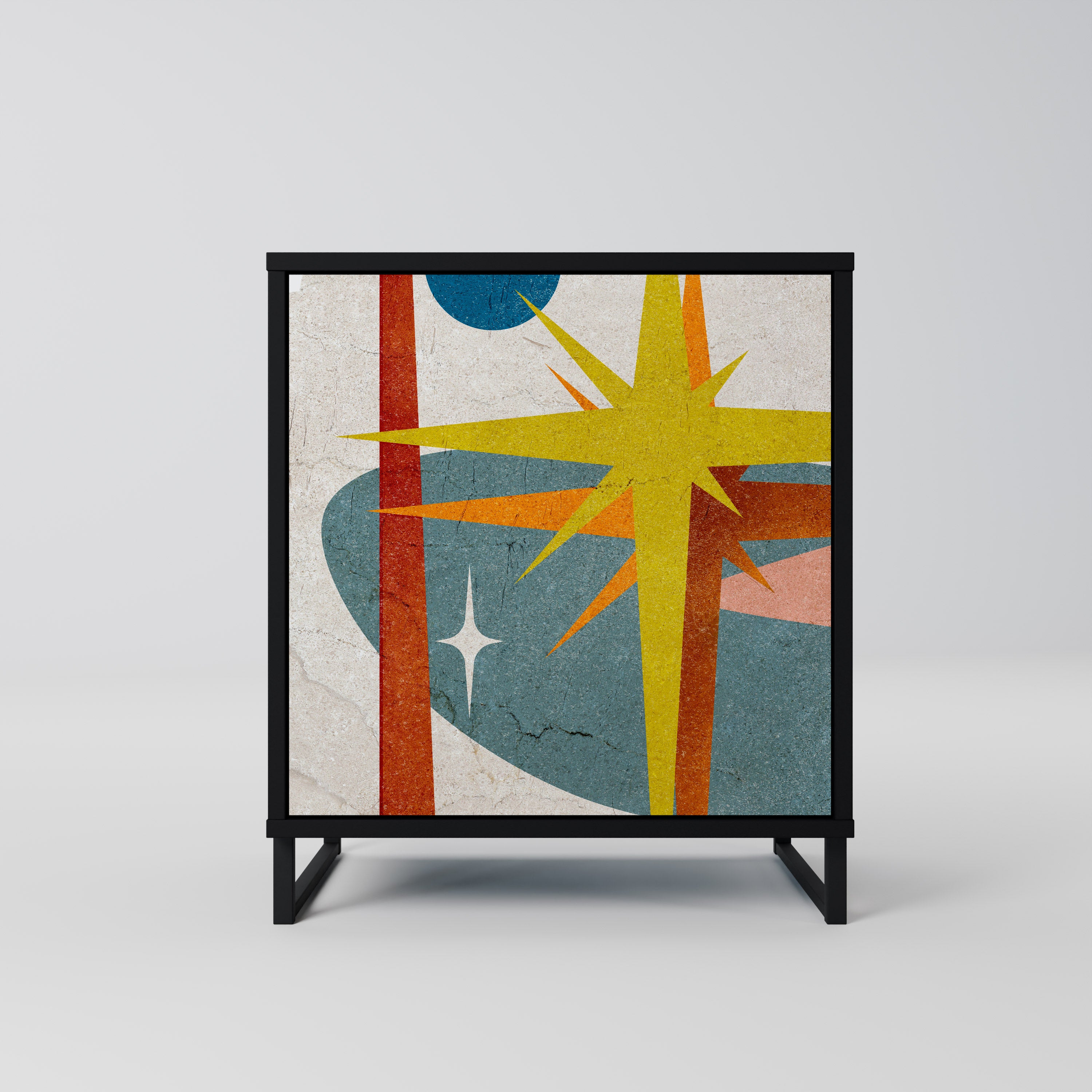 INTERSTELLAR VIBES 1-Door Sideboard in Black Finish