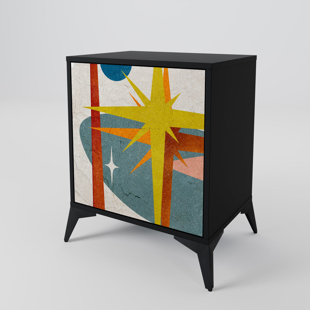 INTERSTELLAR VIBES 1-Door Sideboard in Black Finish