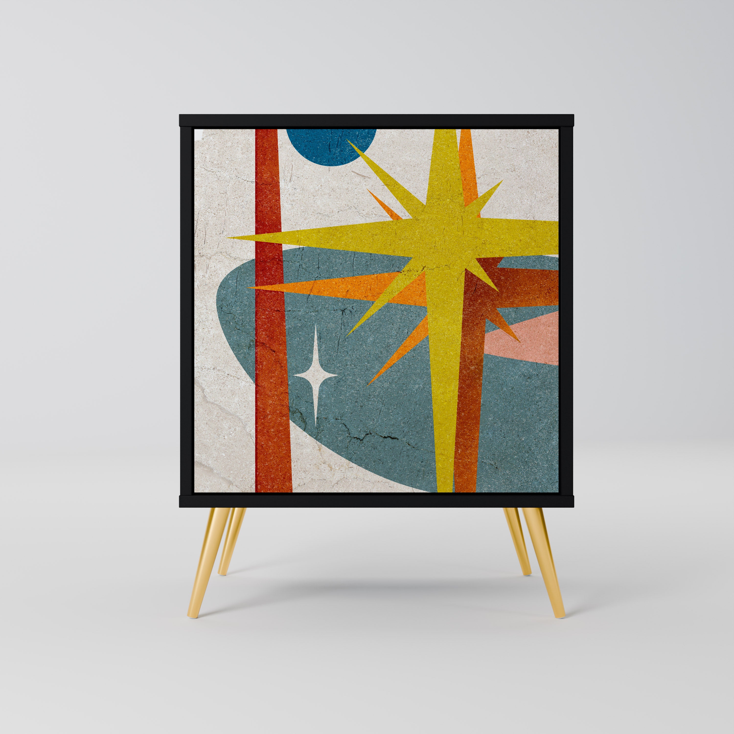 INTERSTELLAR VIBES 1-Door Sideboard in Black Finish