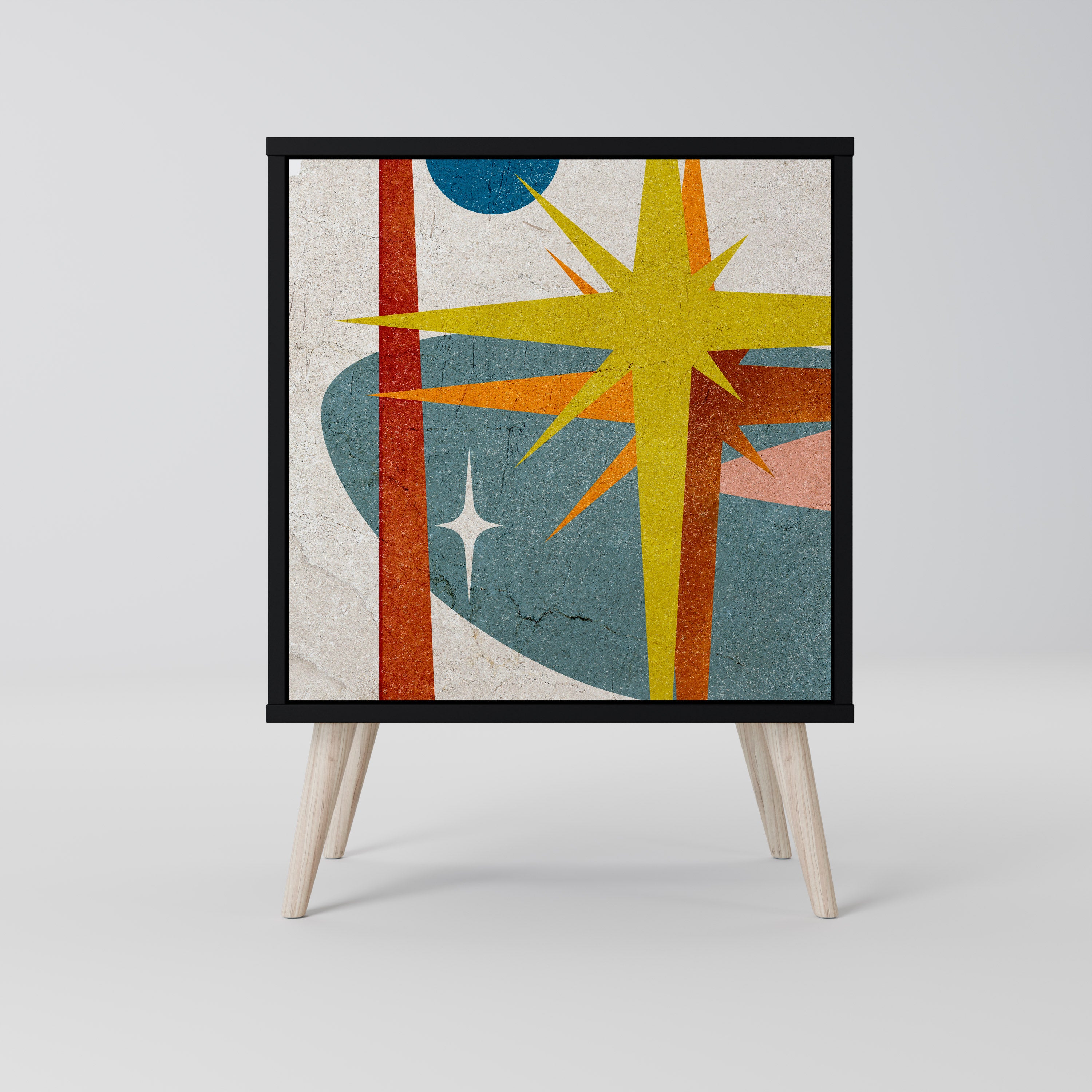 INTERSTELLAR VIBES 1-Door Sideboard in Black Finish