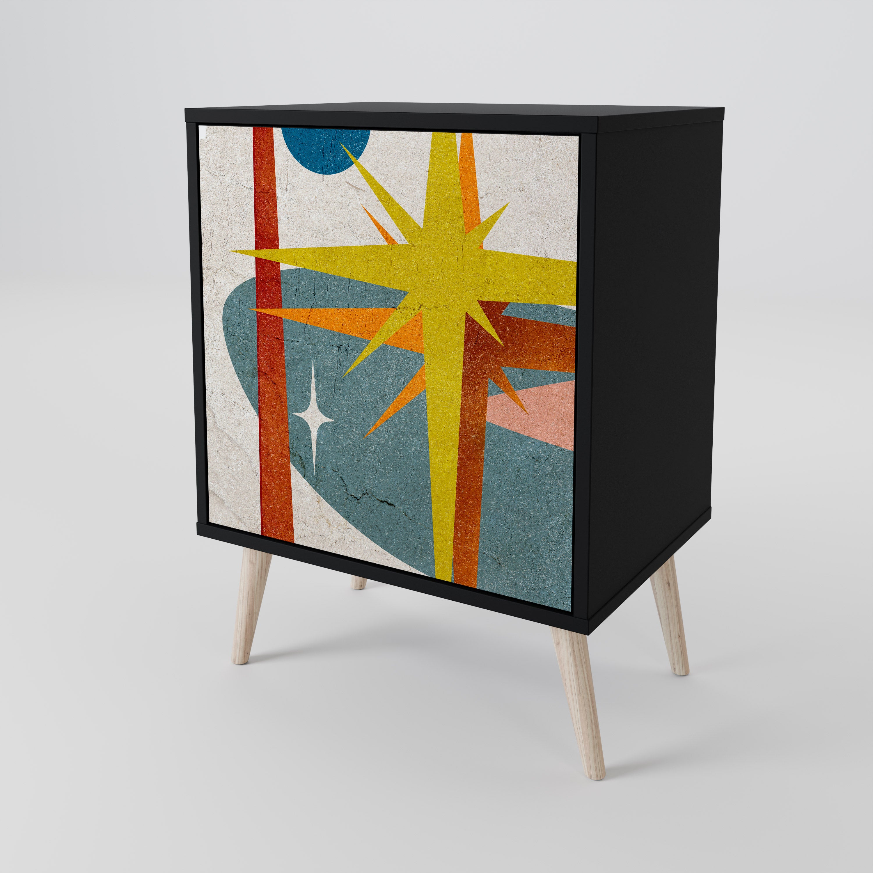 INTERSTELLAR VIBES 1-Door Sideboard in Black Finish