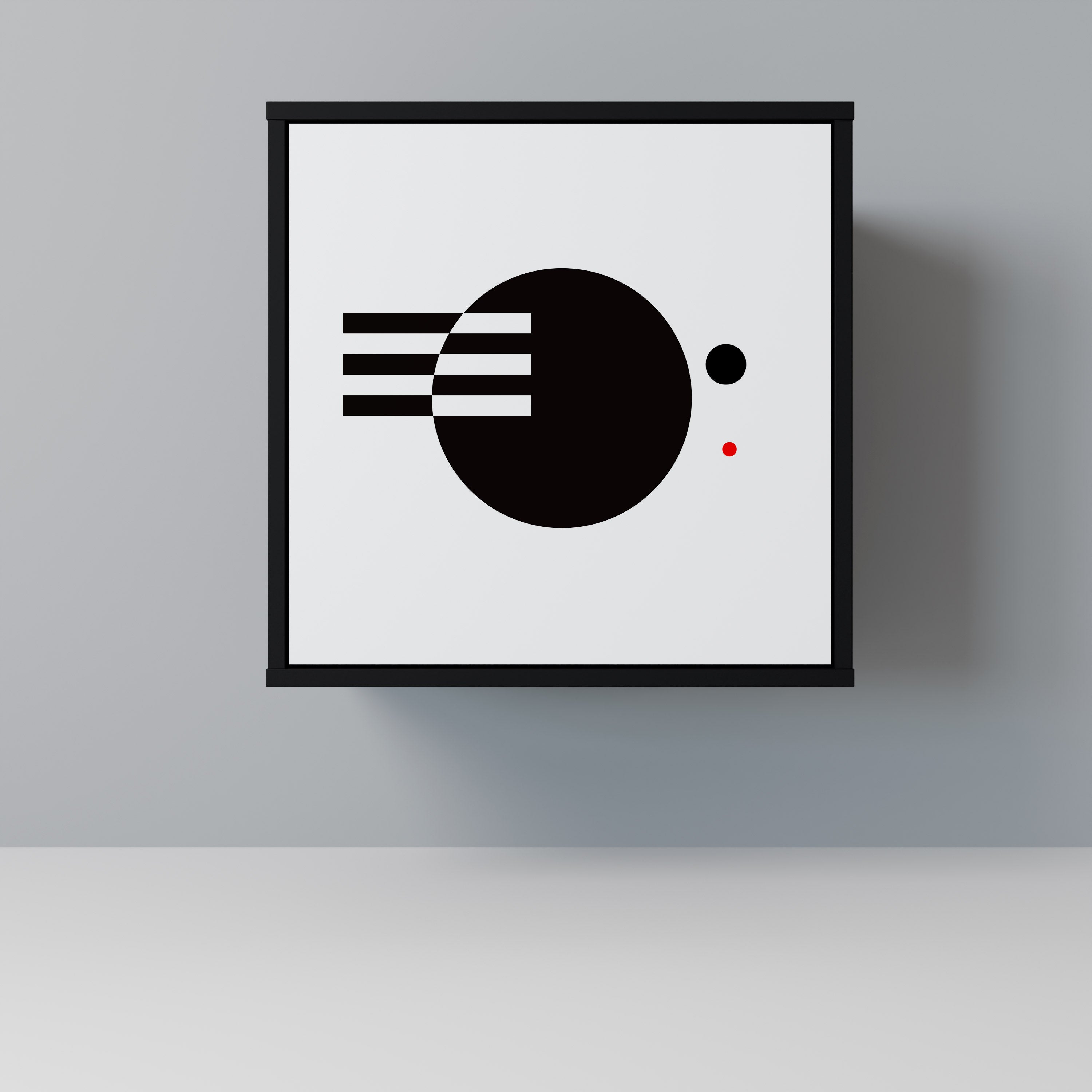 BLACK AND WHITE COMBINATION 1-Door Sideboard in Black Finish