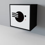 BLACK AND WHITE COMBINATION 1-Door Sideboard in Black Finish