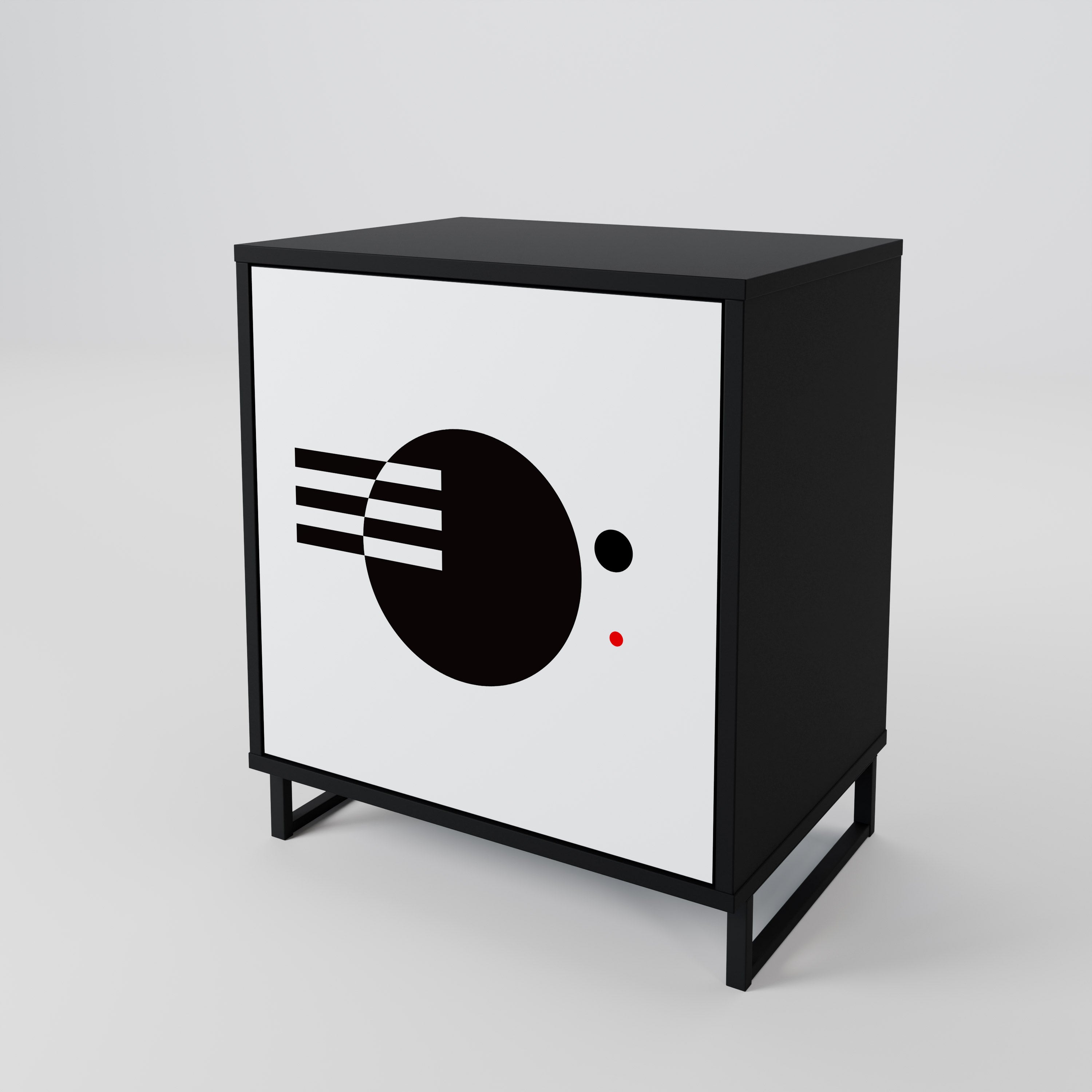 BLACK AND WHITE COMBINATION 1-Door Sideboard