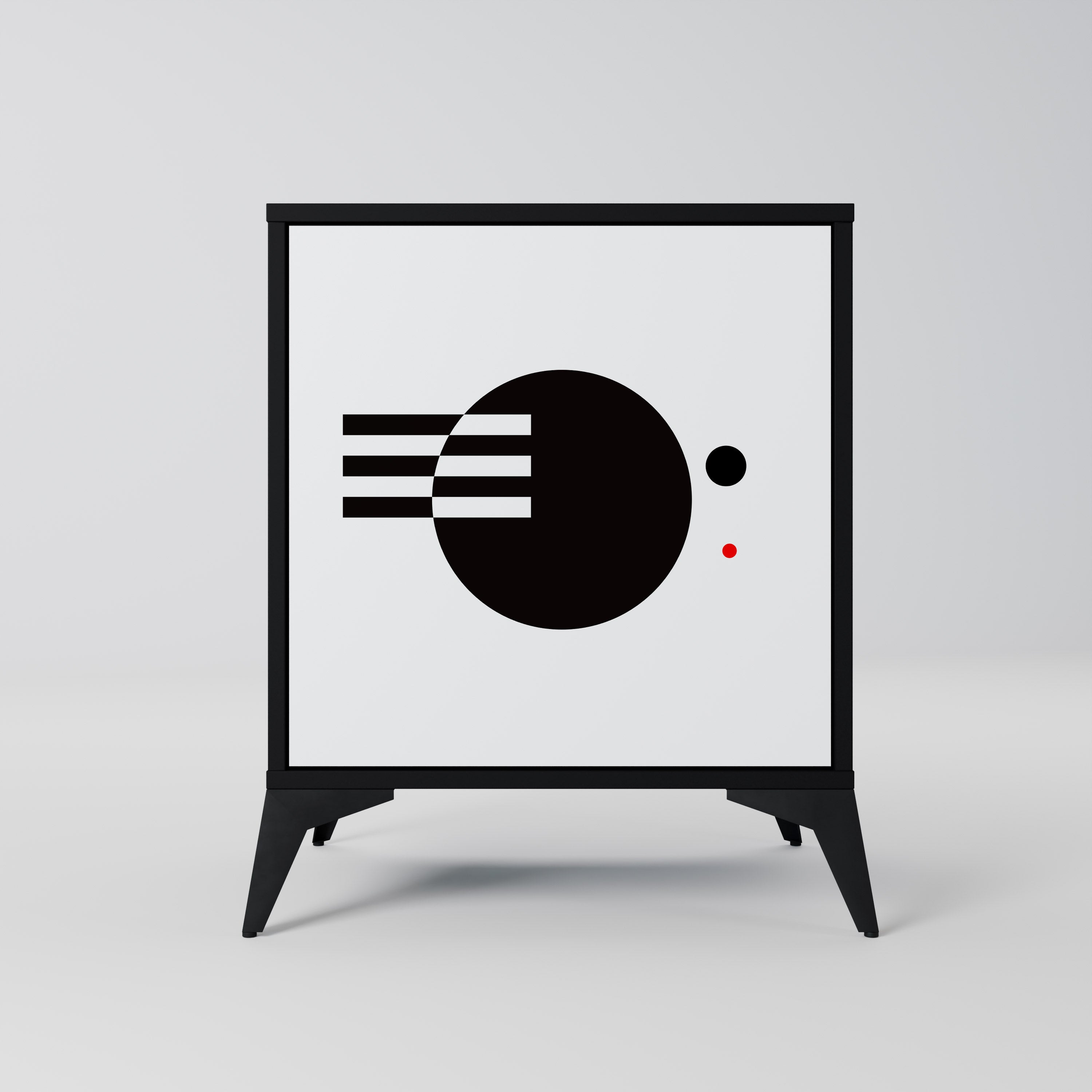 BLACK AND WHITE COMBINATION 1-Door Sideboard in Black Finish