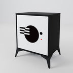 BLACK AND WHITE COMBINATION 1-Door Sideboard in Black Finish