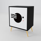 BLACK AND WHITE COMBINATION 1-Door Sideboard in Black Finish