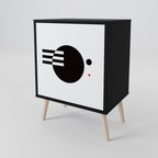 BLACK AND WHITE COMBINATION 1-Door Sideboard in Black Finish