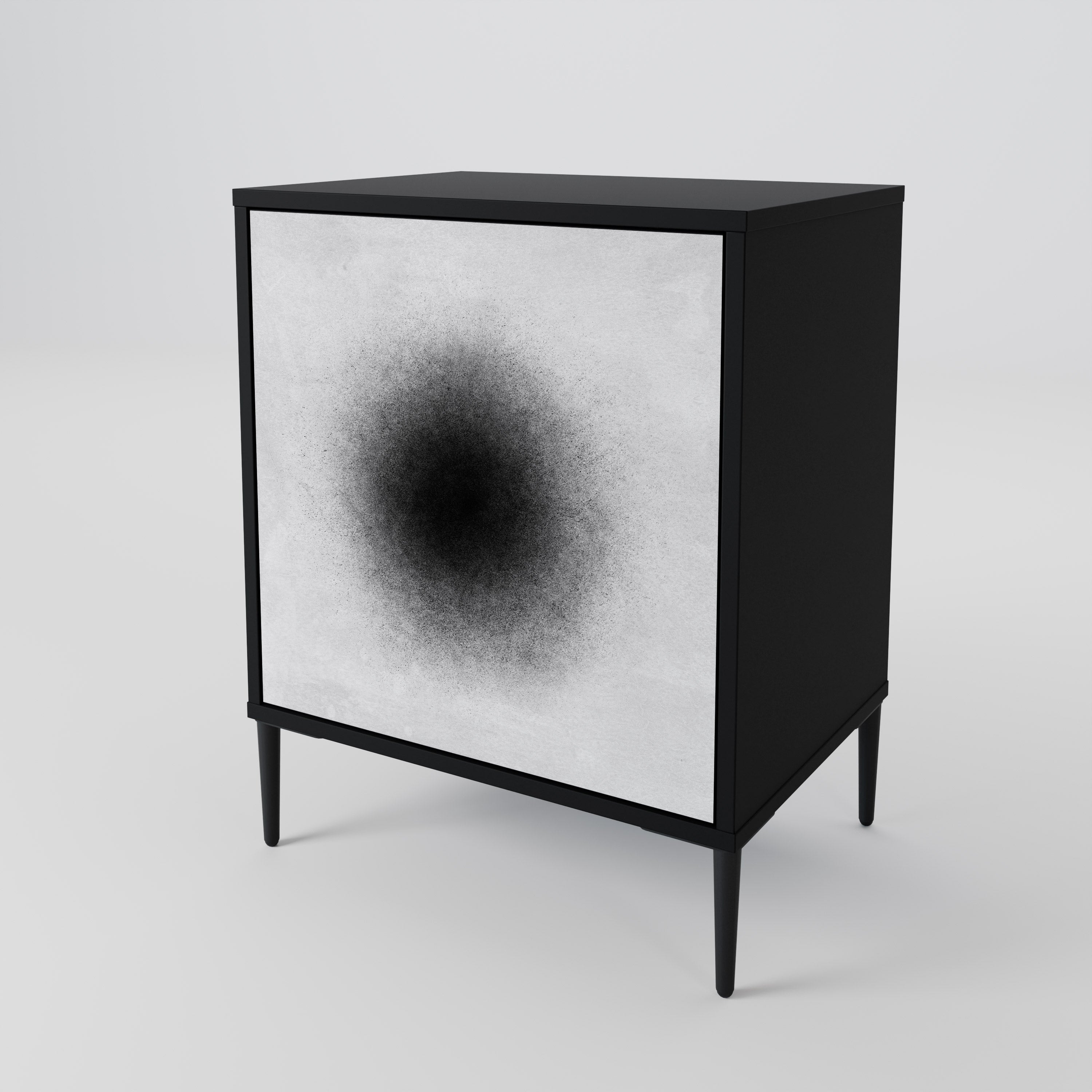 BLACK HOLE 1-Door Sideboard in Black Finish