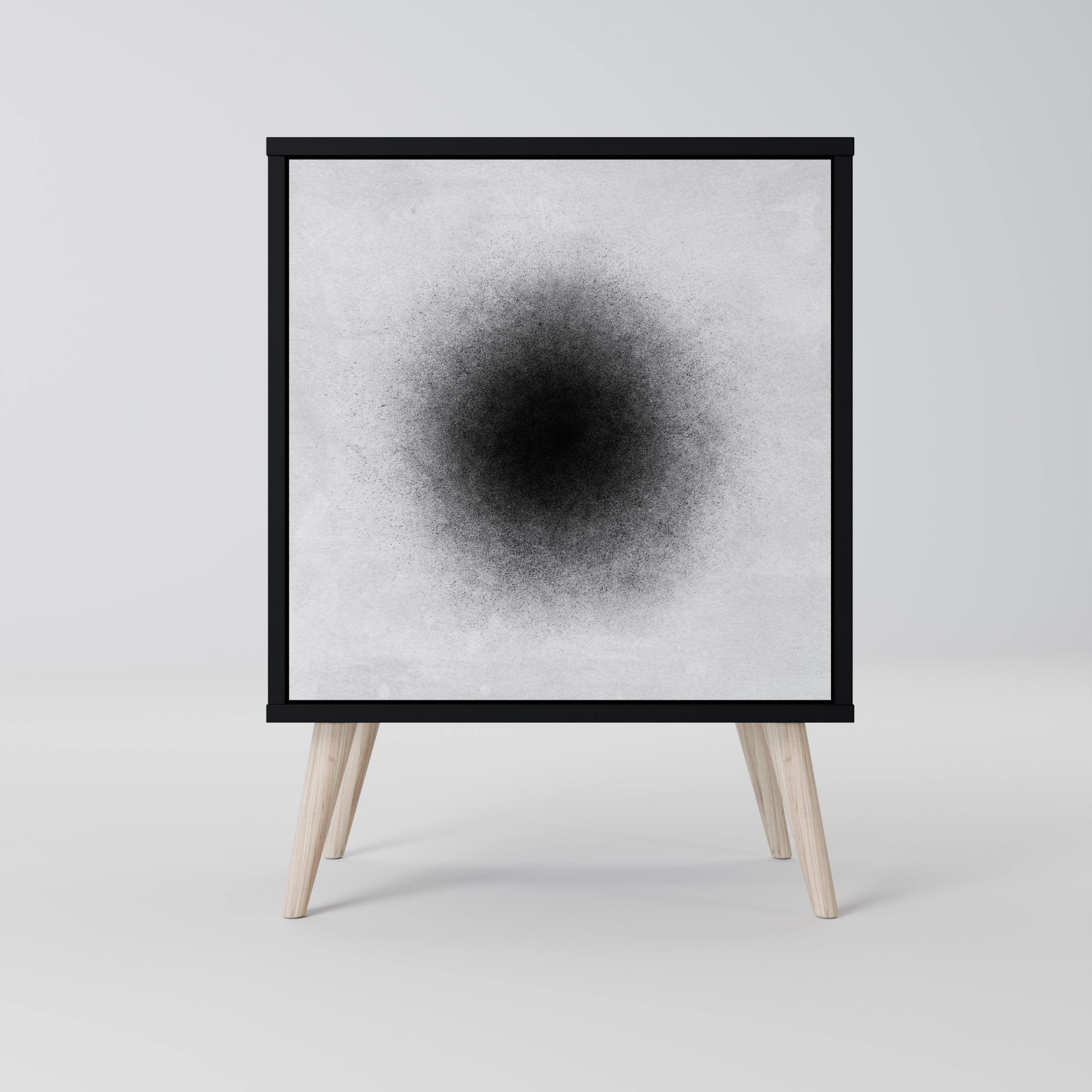 BLACK HOLE 1-Door Sideboard in Black Finish