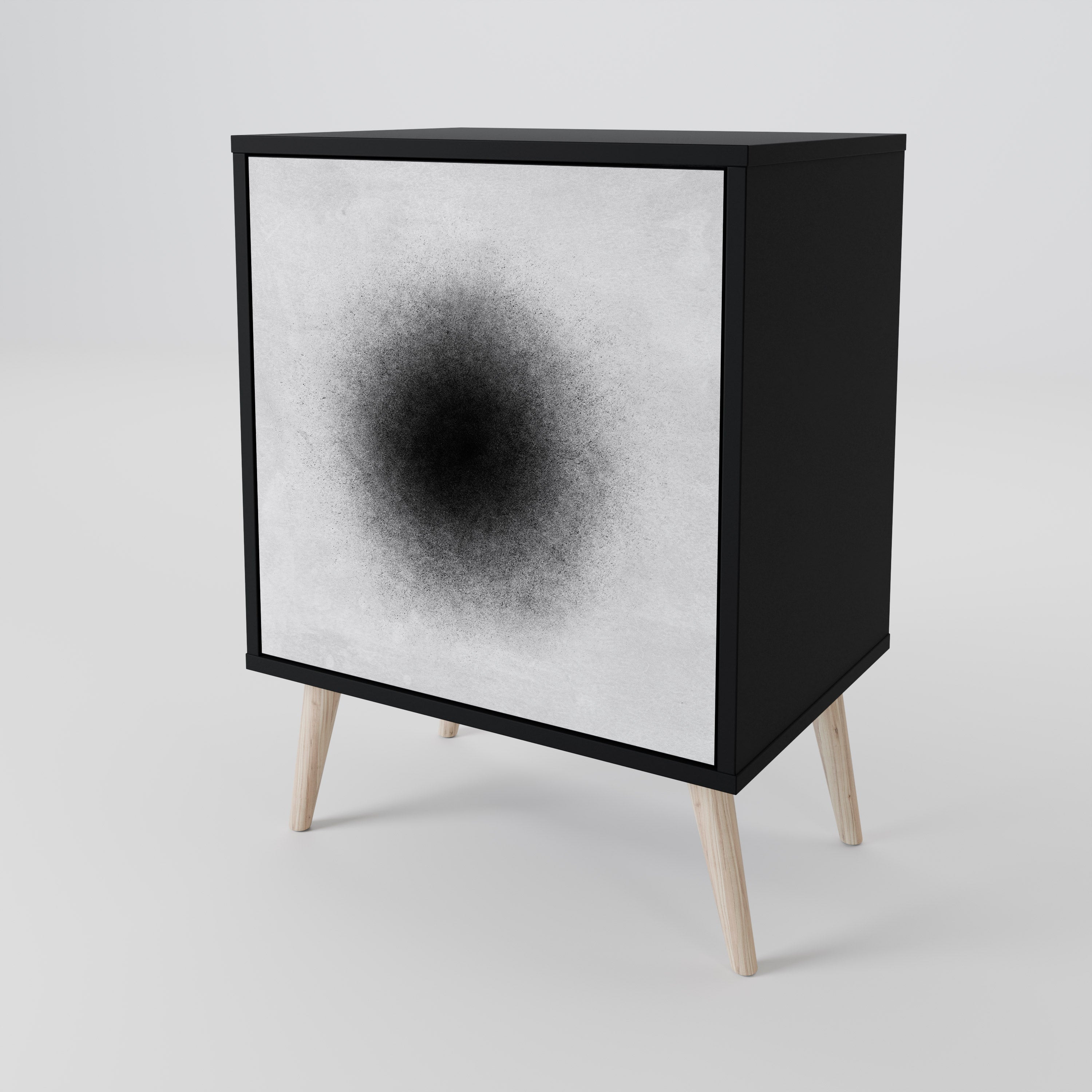 BLACK HOLE 1-Door Sideboard in Black Finish