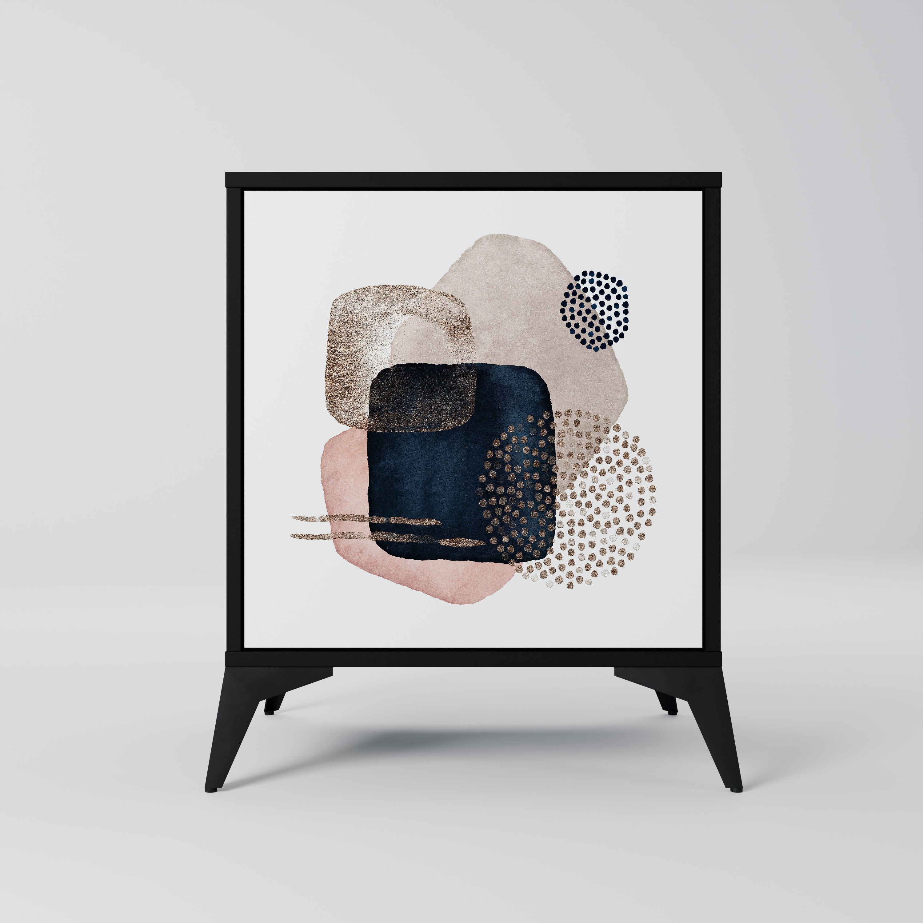 COLORFUL SHAPES 1-Door Sideboard in Black Finish