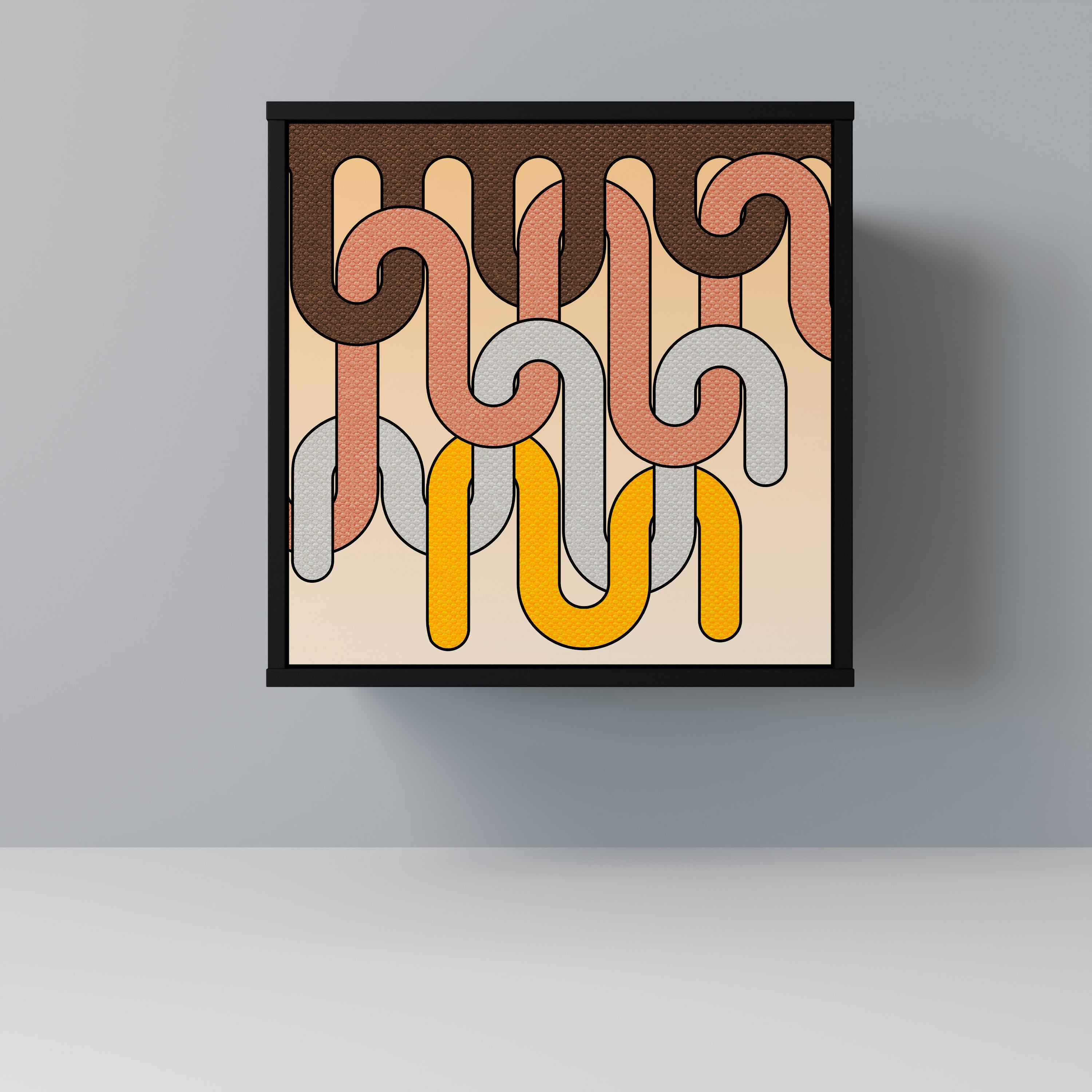 COLORFUL STRINGS Sideboard mit 1 Tür in Schwarz