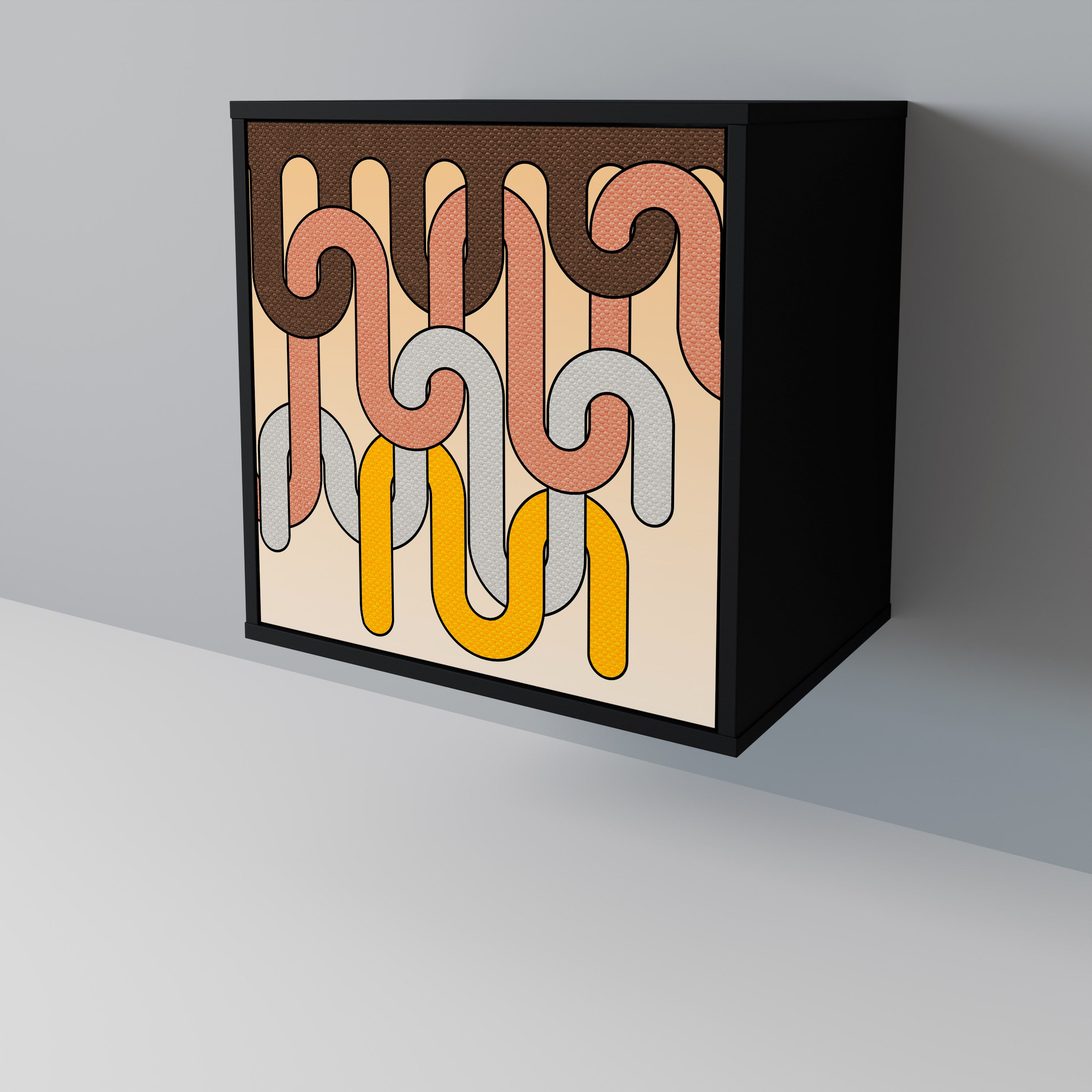 COLORFUL STRINGS Sideboard mit 1 Tür in Schwarz