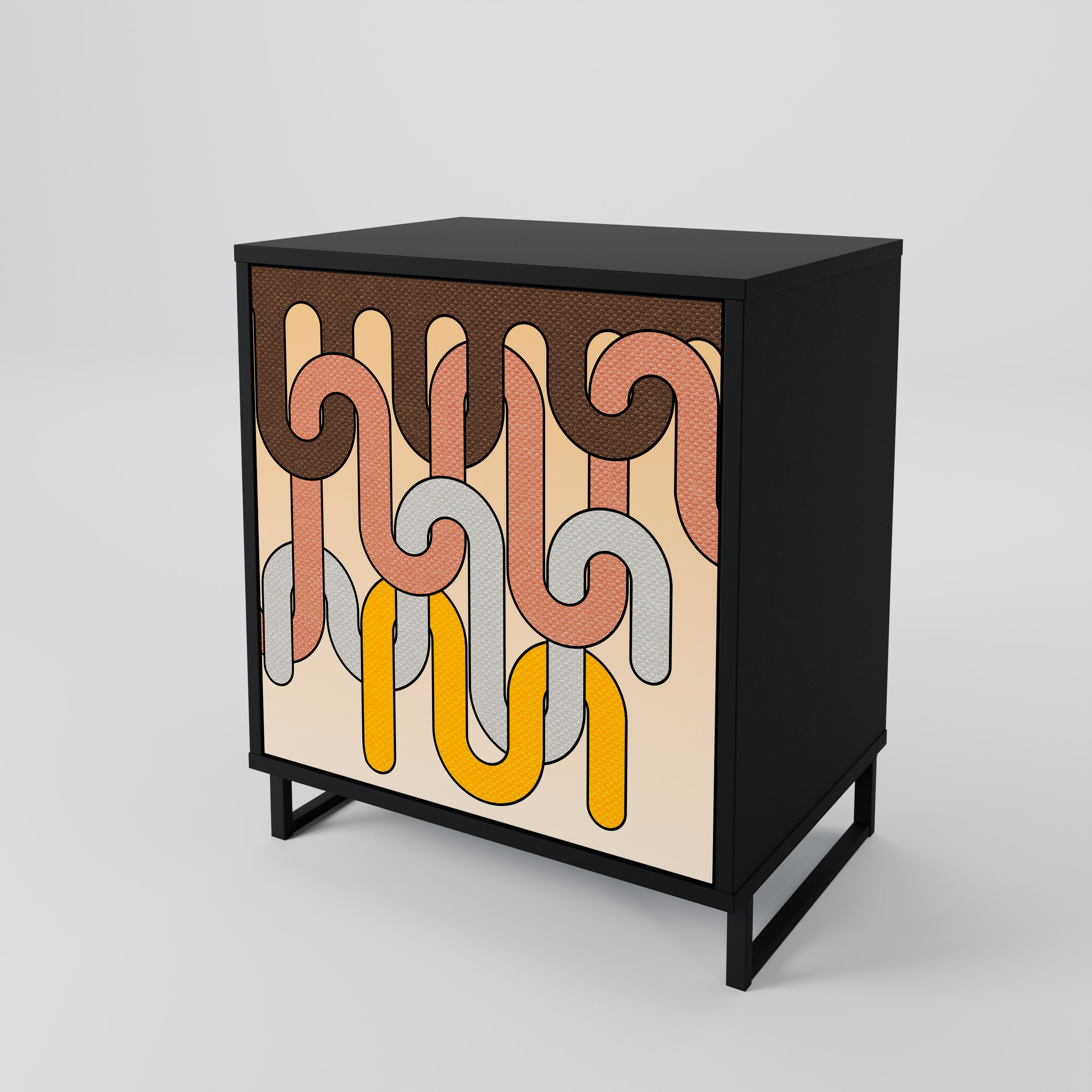 COLORFUL STRINGS Sideboard mit 1 Tür in Schwarz