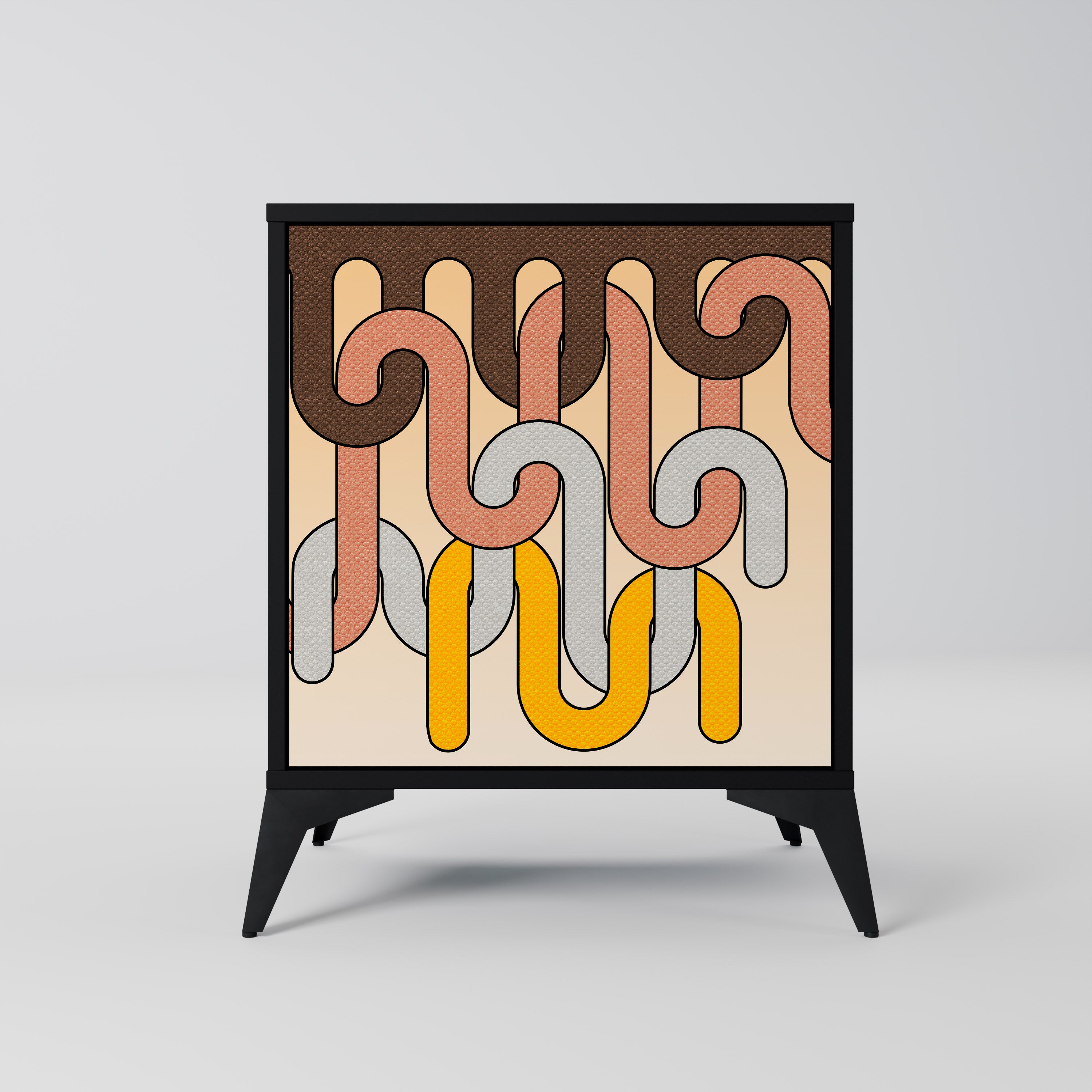 COLORFUL STRINGS Sideboard mit 1 Tür in Schwarz