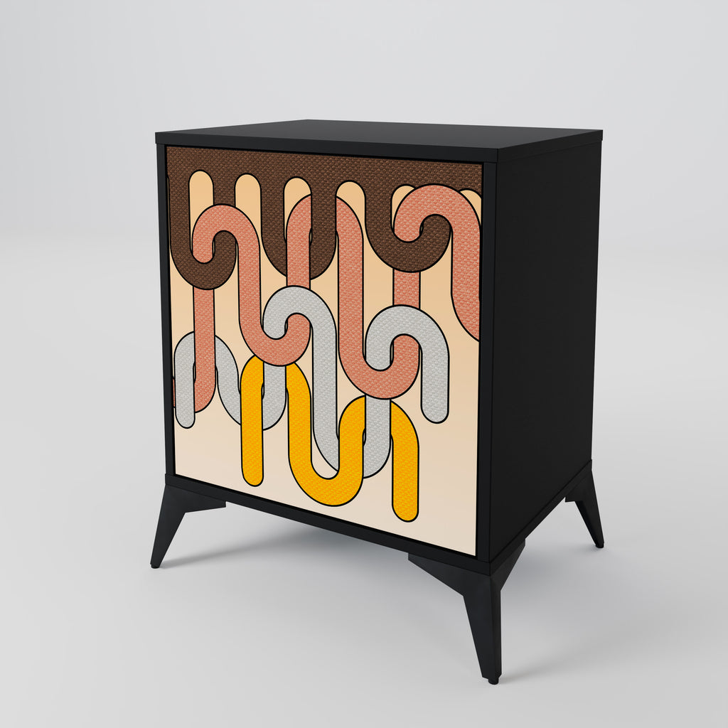 COLORFUL STRINGS Sideboard mit 1 Tür in Schwarz