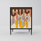 COLORFUL STRINGS Sideboard mit 1 Tür in Schwarz