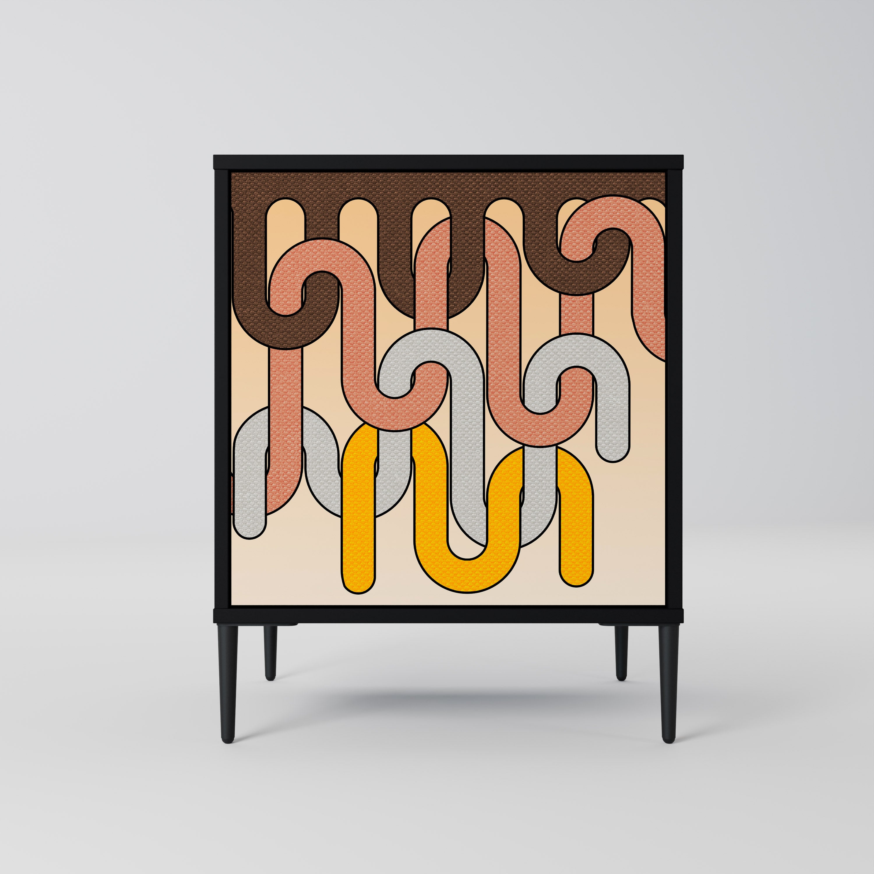 COLORFUL STRINGS Sideboard mit 1 Tür in Schwarz