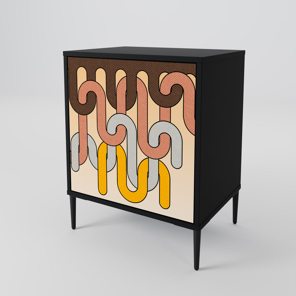COLORFUL STRINGS Sideboard mit 1 Tür in Schwarz
