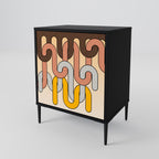 COLORFUL STRINGS Sideboard mit 1 Tür in Schwarz