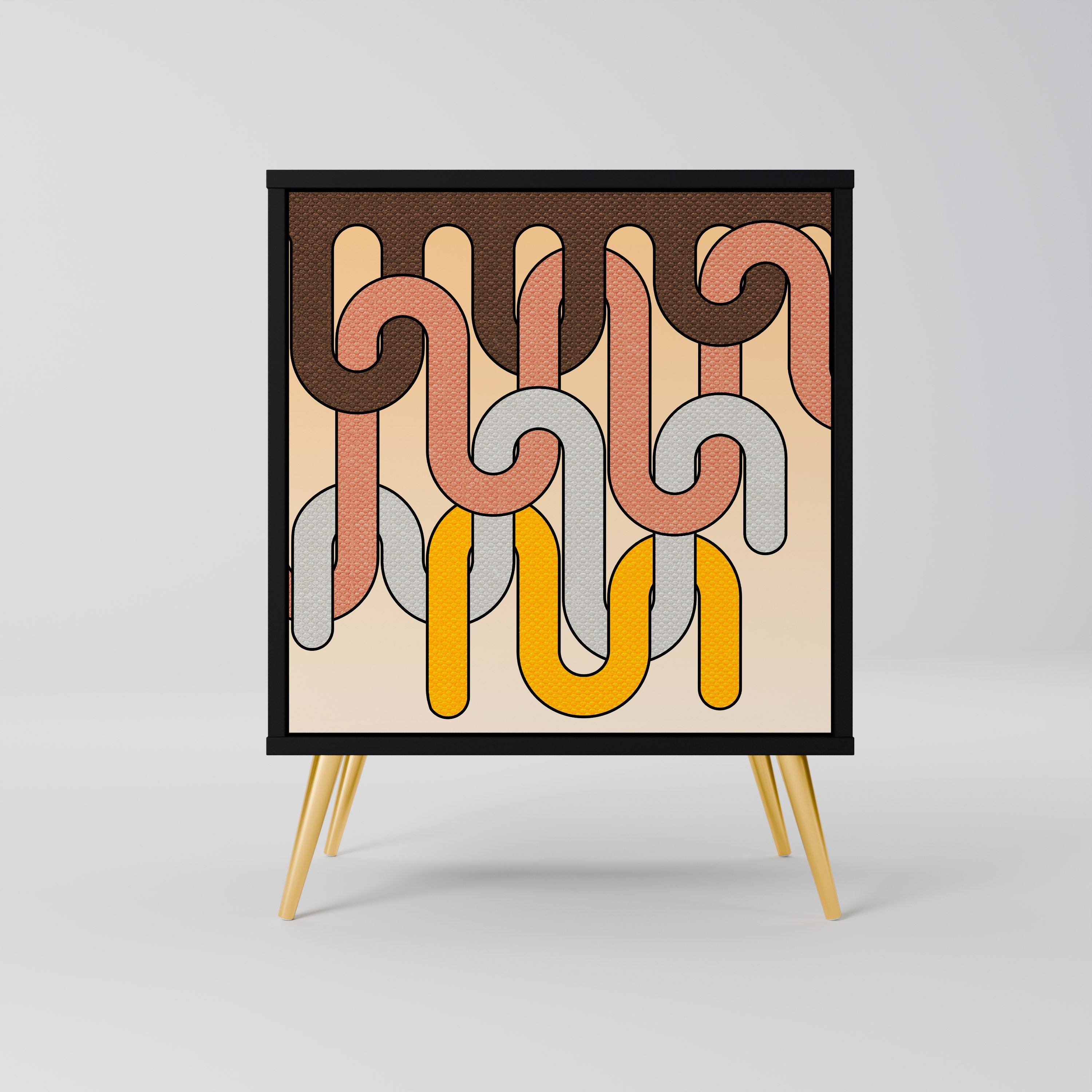 COLORFUL STRINGS Sideboard mit 1 Tür in Schwarz