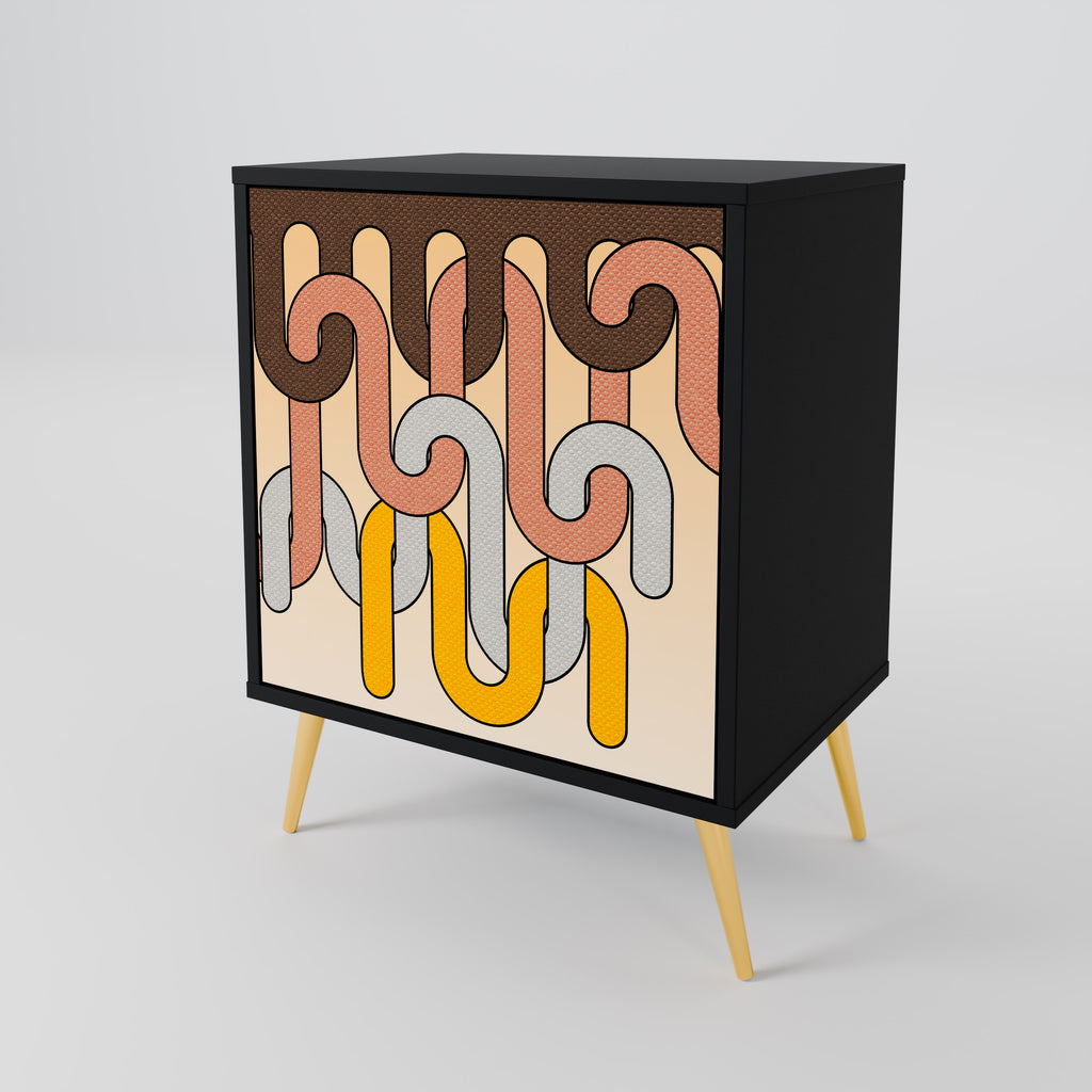COLORFUL STRINGS Sideboard mit 1 Tür in Schwarz