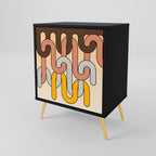 COLORFUL STRINGS Sideboard mit 1 Tür in Schwarz