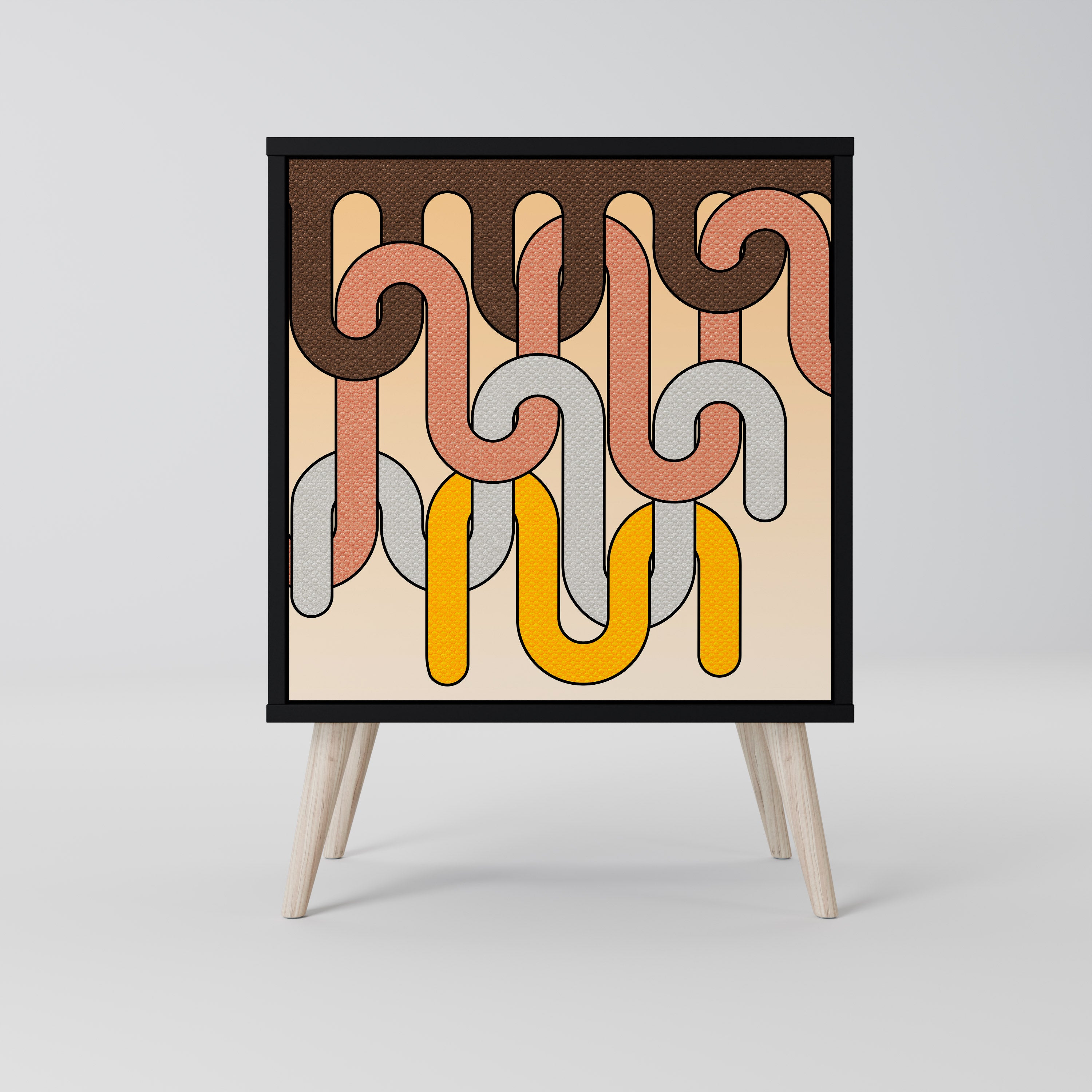 COLORFUL STRINGS Sideboard mit 1 Tür in Schwarz