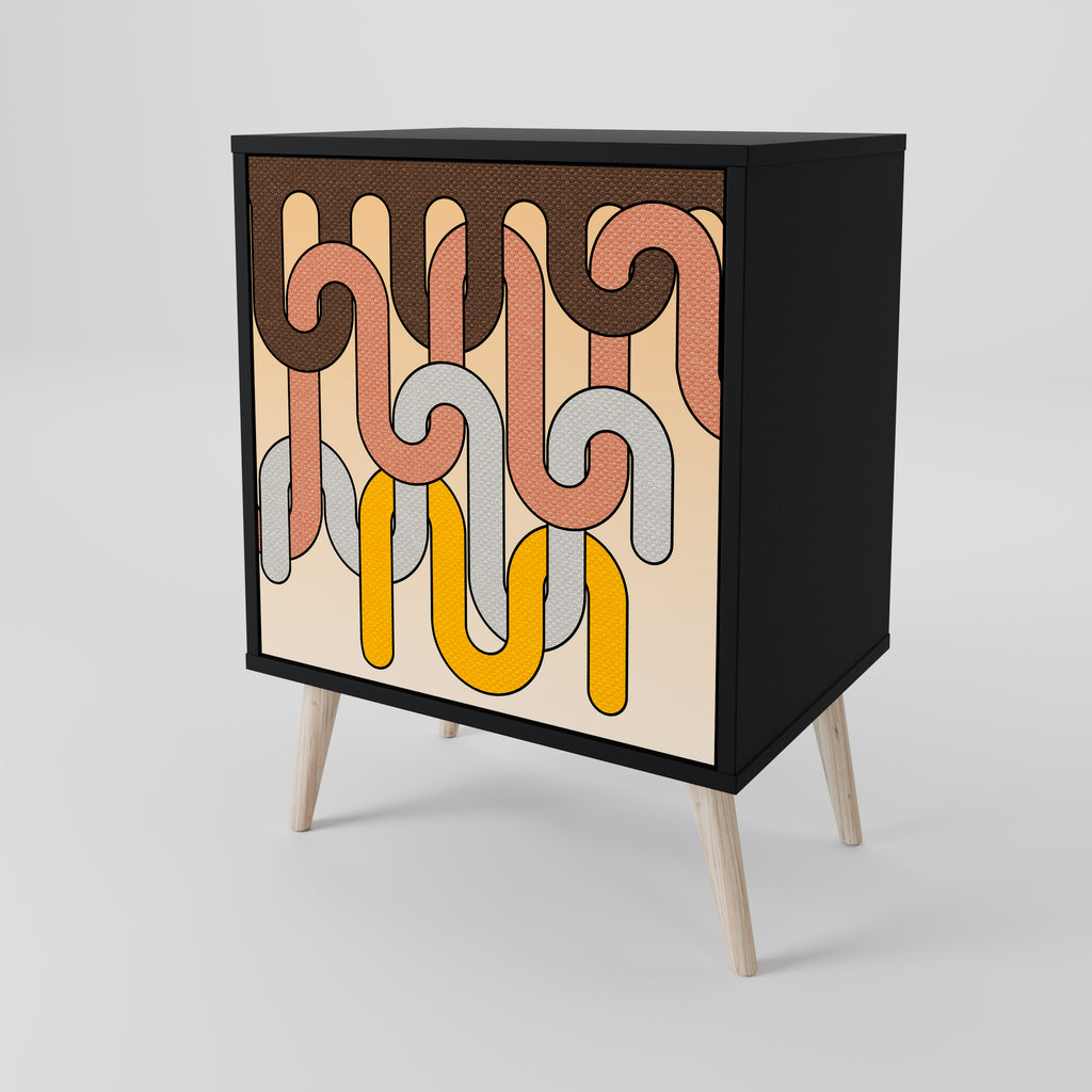 COLORFUL STRINGS Sideboard mit 1 Tür in Schwarz