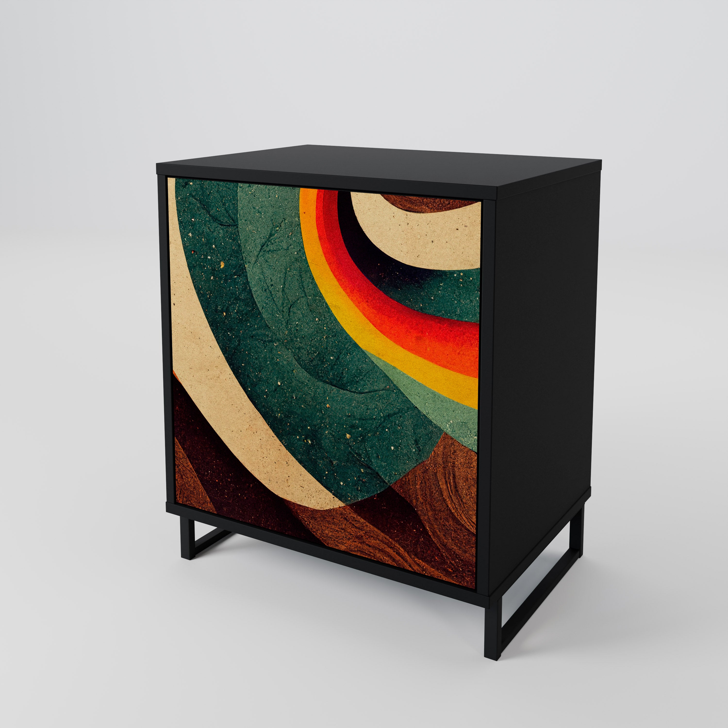 COLORFUL STRANDS Sideboard mit 1 Tür in Schwarz